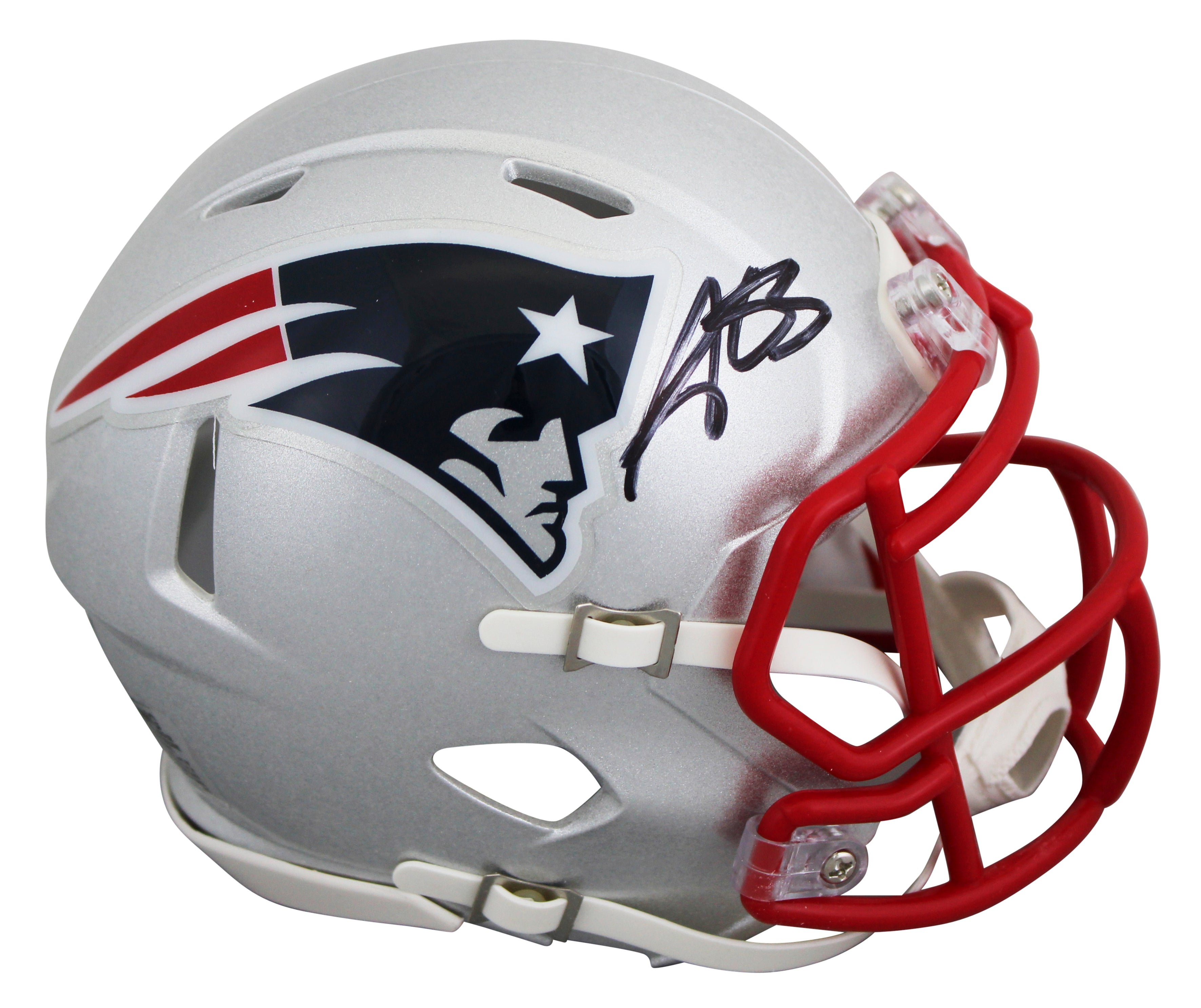 Patriots A.J. Brown Authentic Signed Speed Mini Helmet Autographed BAS Witnessed