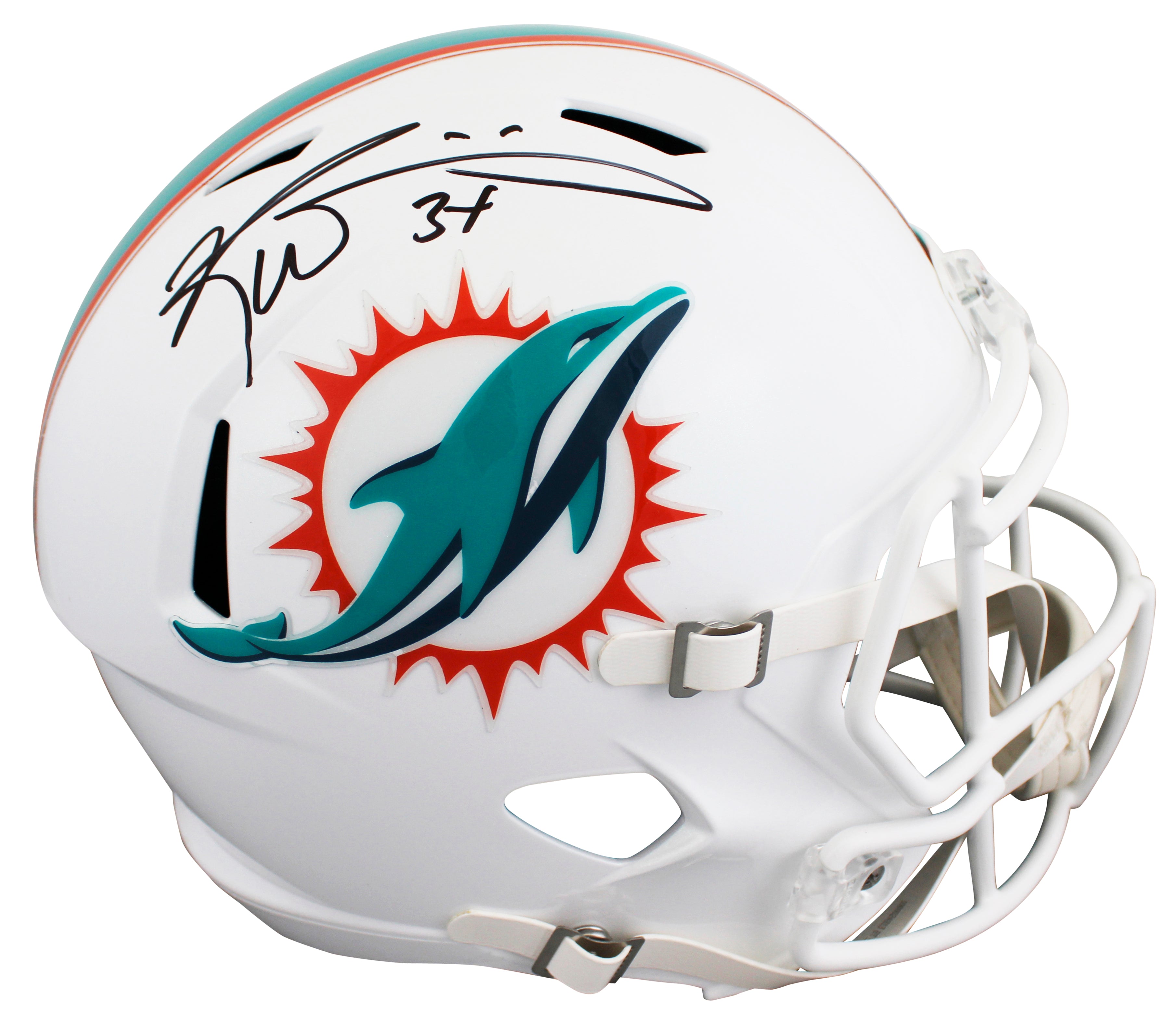 Dolphins Ricky Williams Signed Full Size Speed Rep Helmet W/ Case JSA Witness