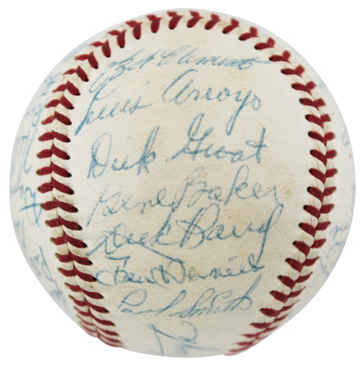 1957 Pirates (27) Clemente, Daniels, Smith, Friend Signed Giles Onl Baseball BAS