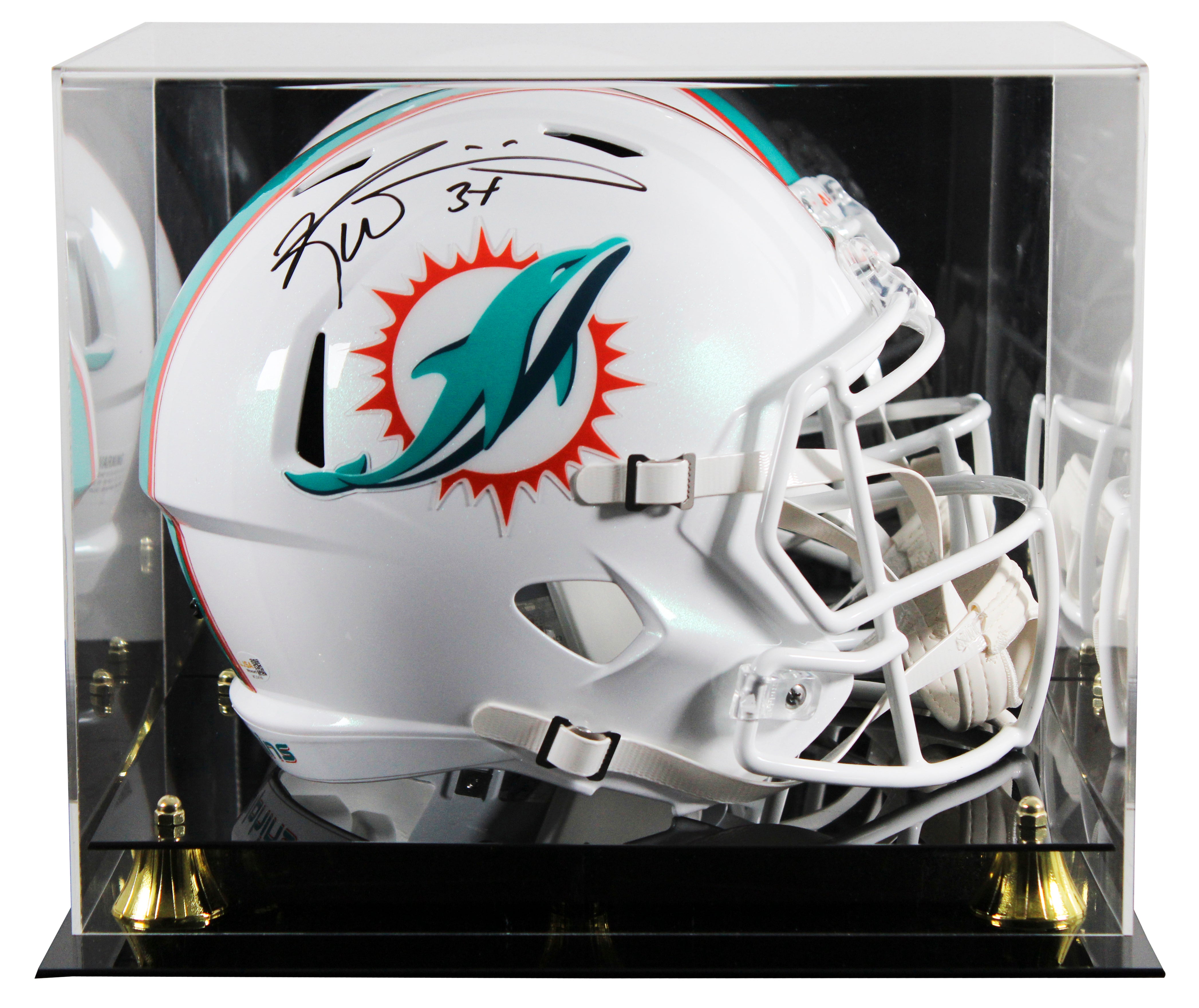 Dolphins Ricky Williams Signed Full Size Speed Rep Helmet W/ Case JSA Witness