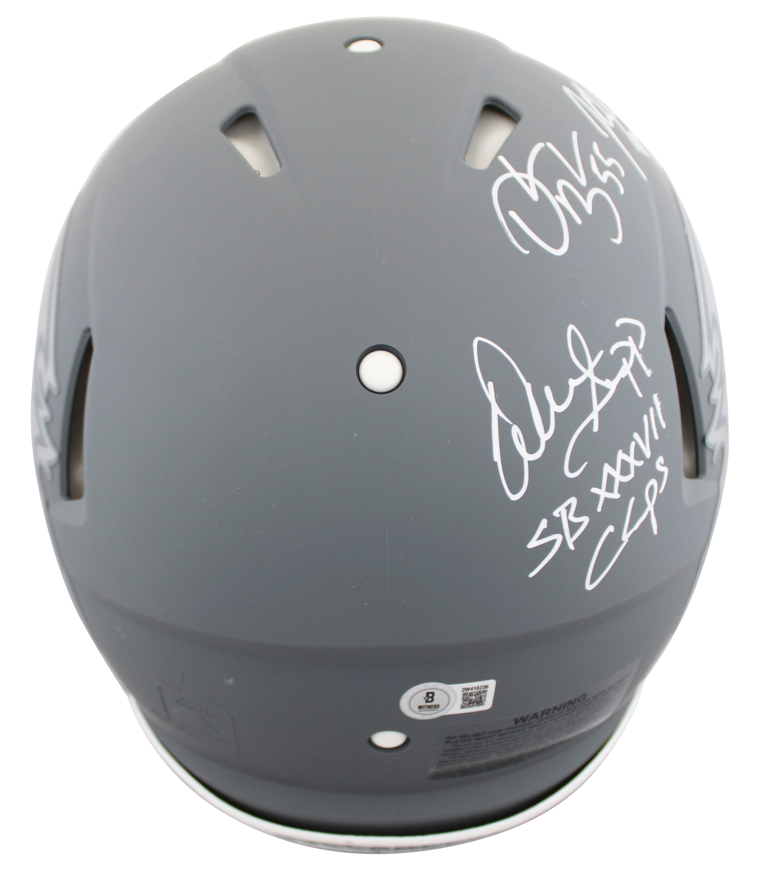 Bucs (5) Lynch, Barber, Alstott +2 Signed Slate F/S Speed Proline Helmet BAS Wit