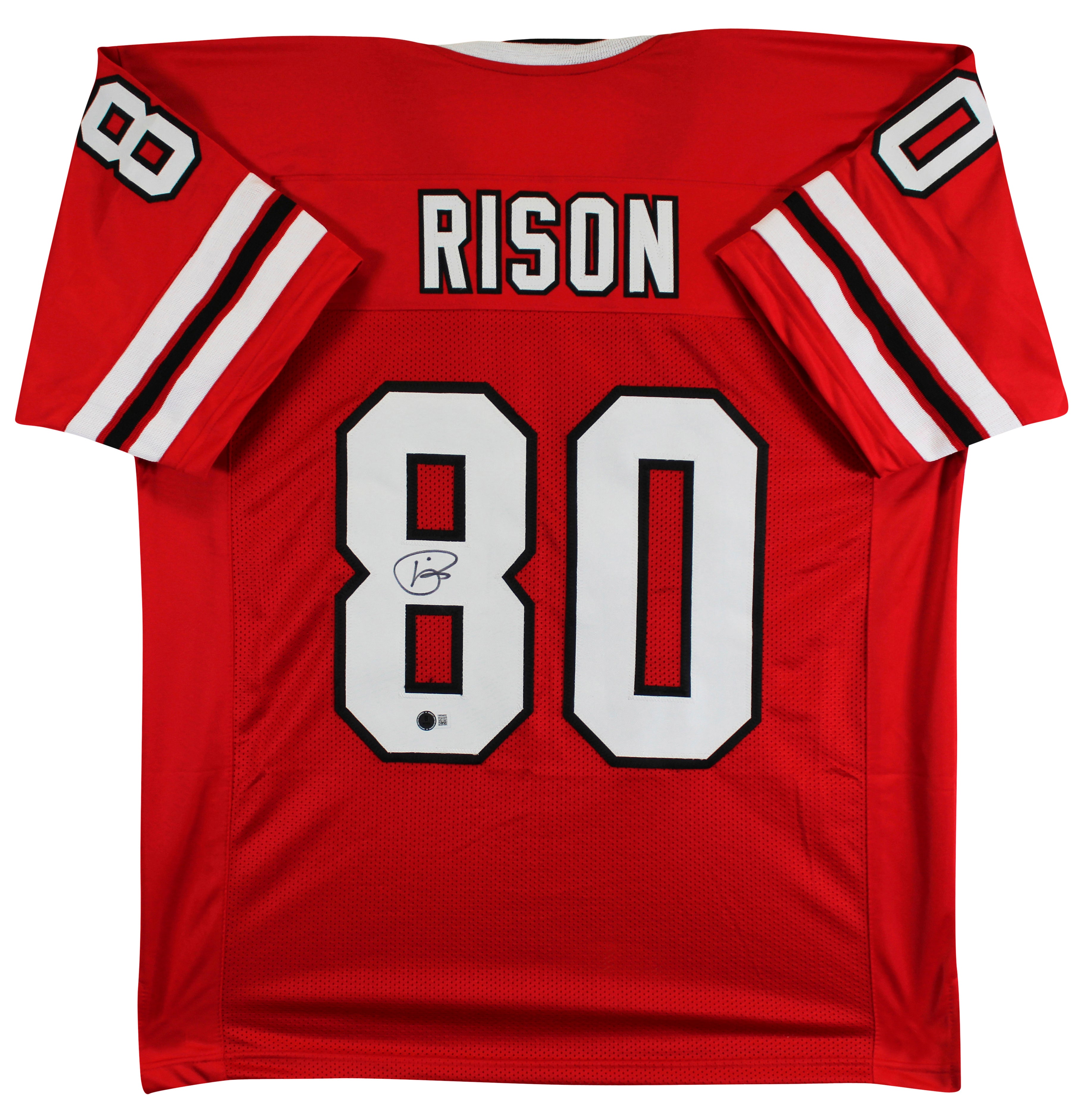Andre Rison Authentic Signed Red Pro Style Jersey Autographed BAS Witnessed