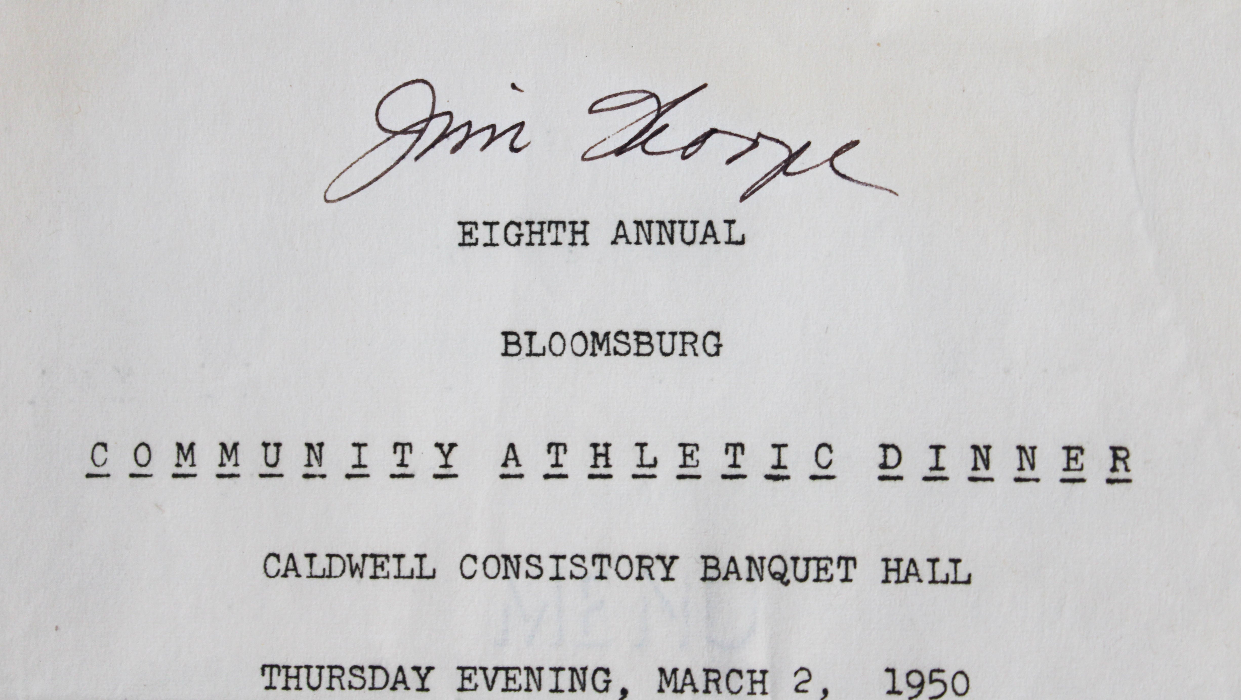 Jim Thorpe Signed 8.5x11 1950 Community Athletic Dinner Program JSA & PSA LOAs