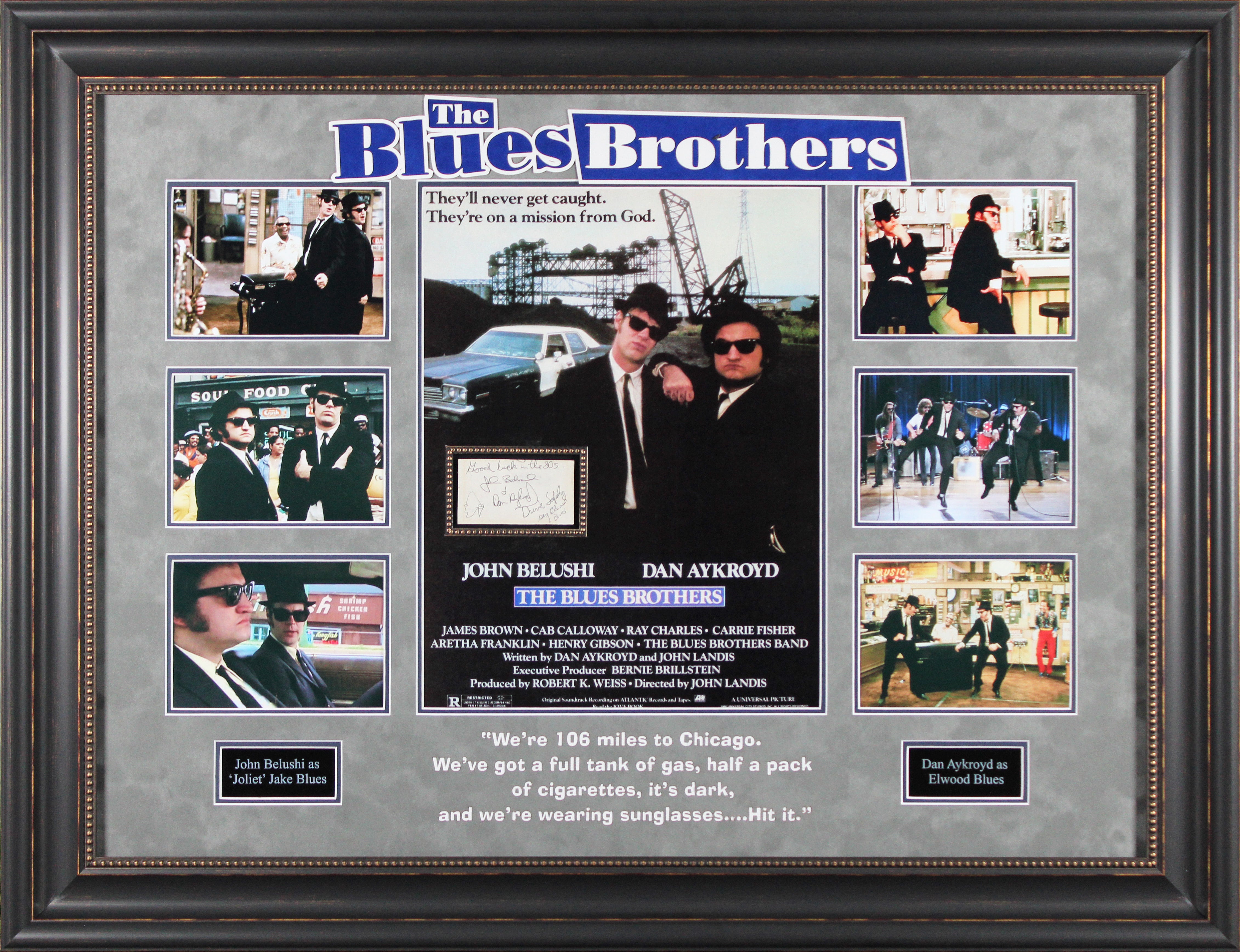 John Belushi & Dan Aykroyd The Blues Brothers Signed Framed Display BAS #AE13266