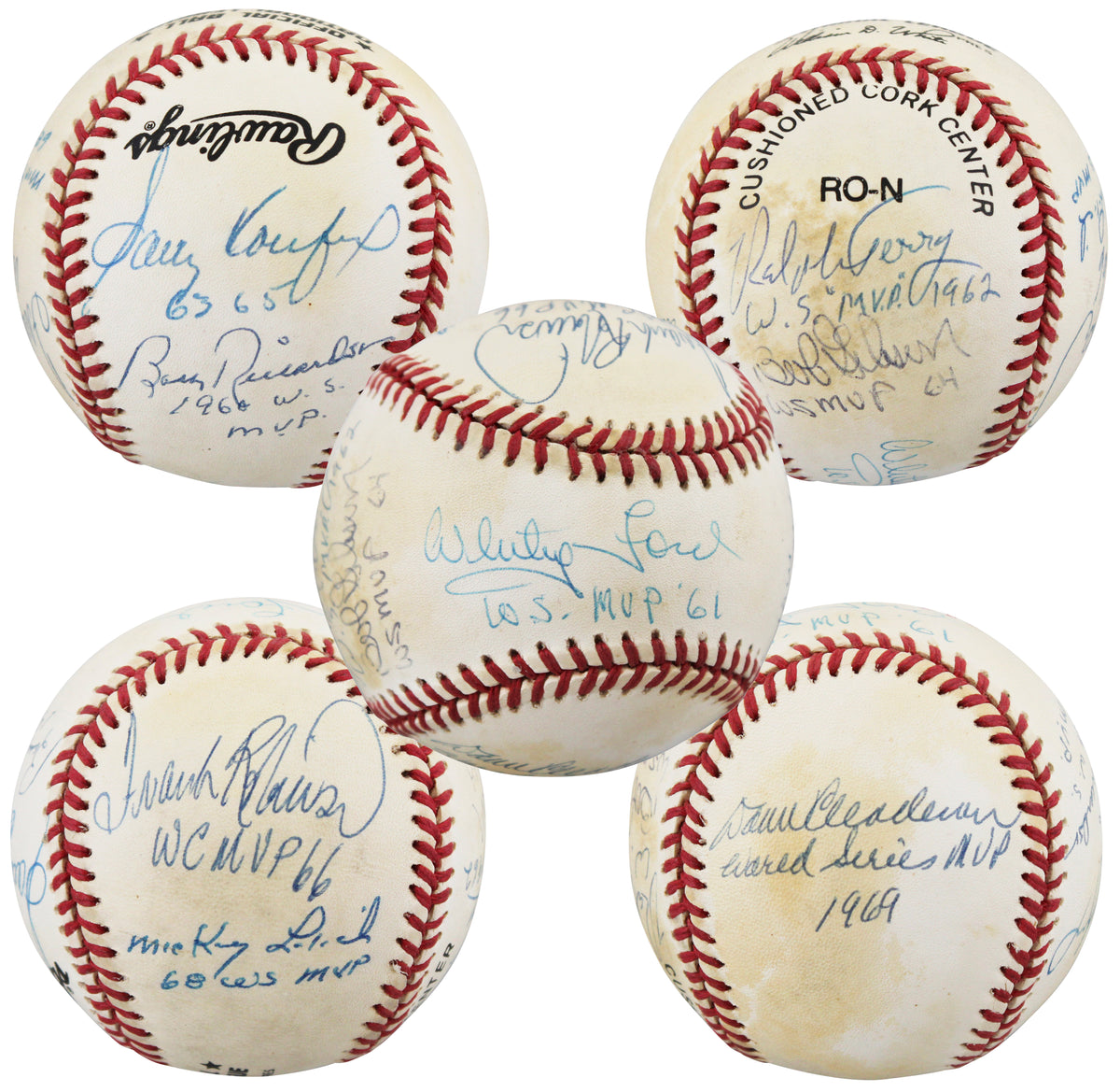 WS MVPs (8) Koufax, Gibson, Robinson +5 Signed ONL Baseball JSA #ZZ33602
