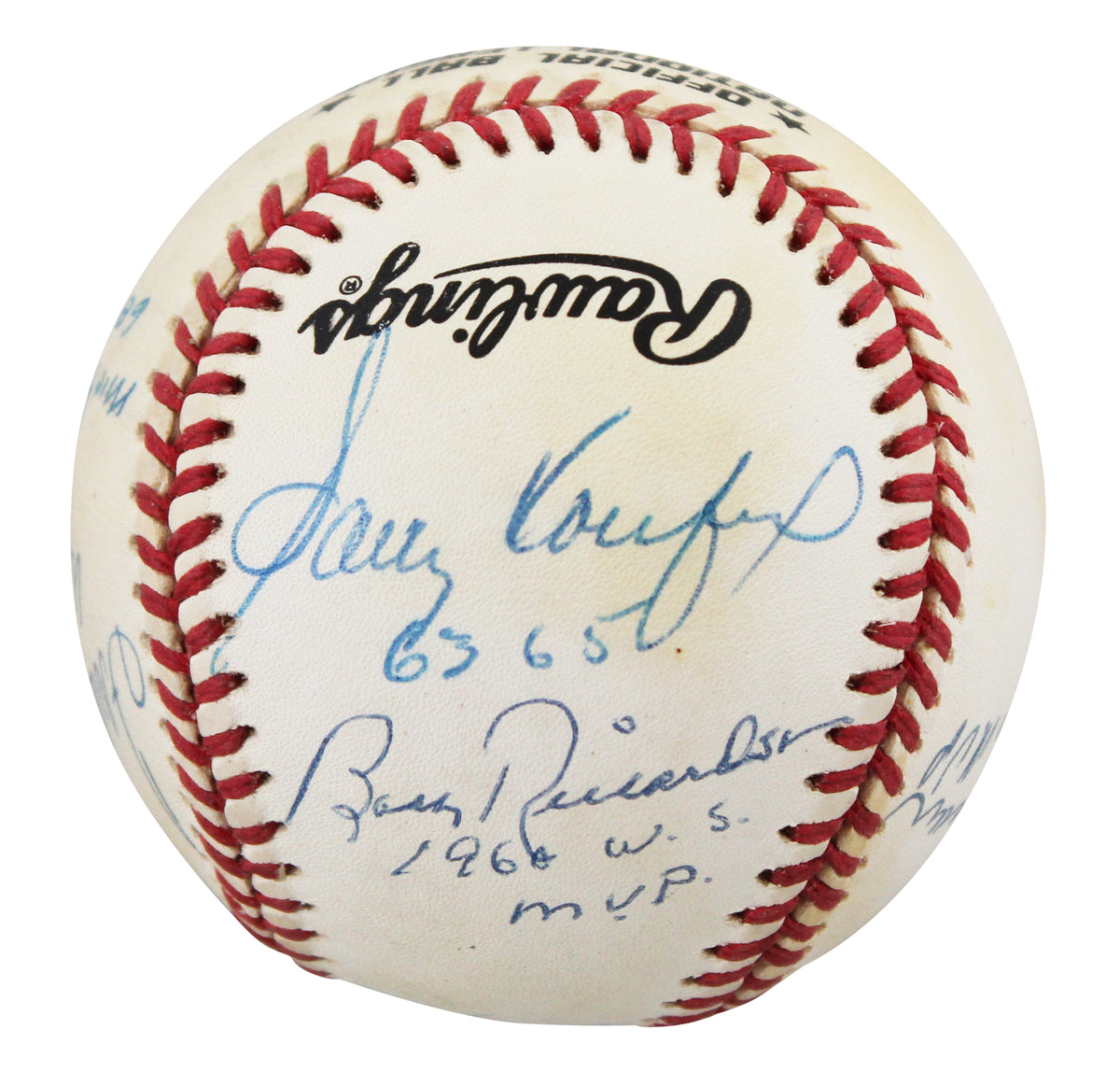 WS MVPs (8) Koufax, Gibson, Robinson +5 Signed ONL Baseball JSA #ZZ33602
