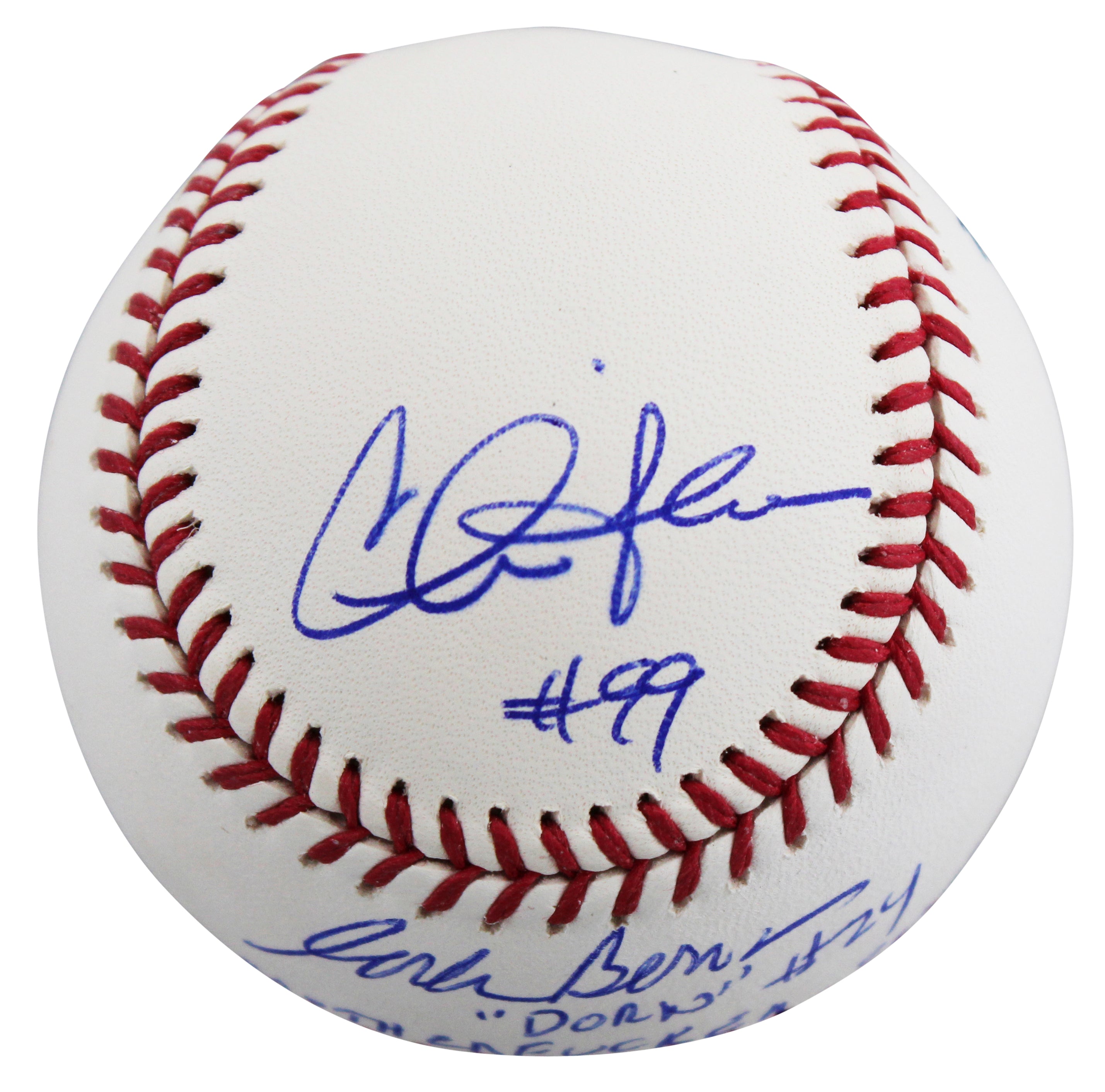 Major League (3) Sheen, Berenger & Bernsen Signed Oml Baseball W/ Case BAS Wit 2