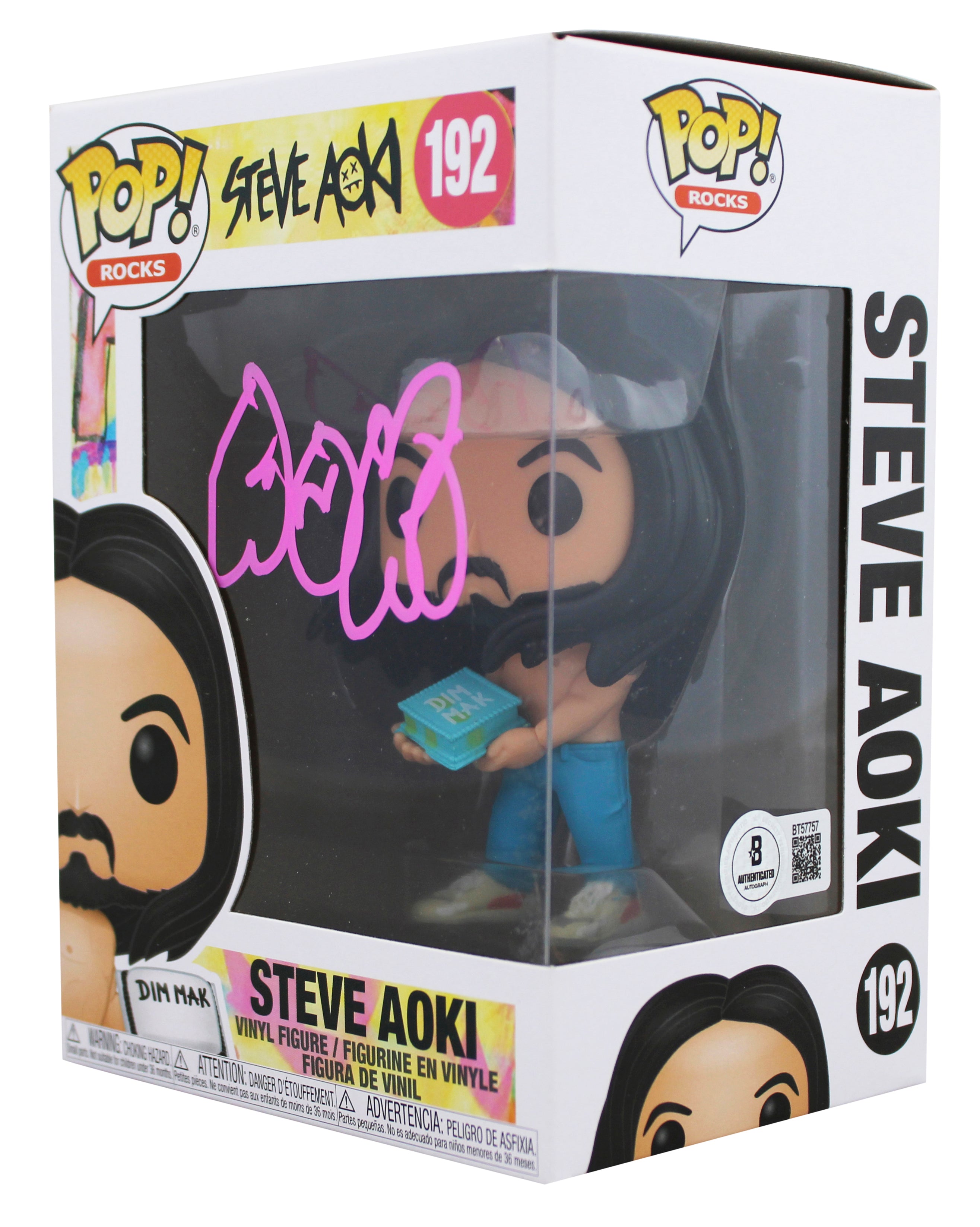 Steve Aoki Authentic Signed Steve Aoki #192 Funko Pop Vinyl Figure BAS #BT57757