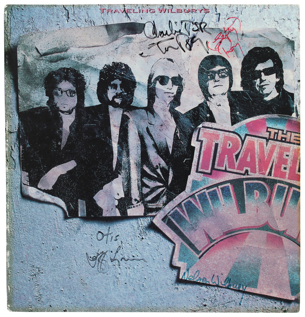 Traveling Wilburys (4) Petty, Orbison, Lynne & Harrison Signed Album Cover JSA