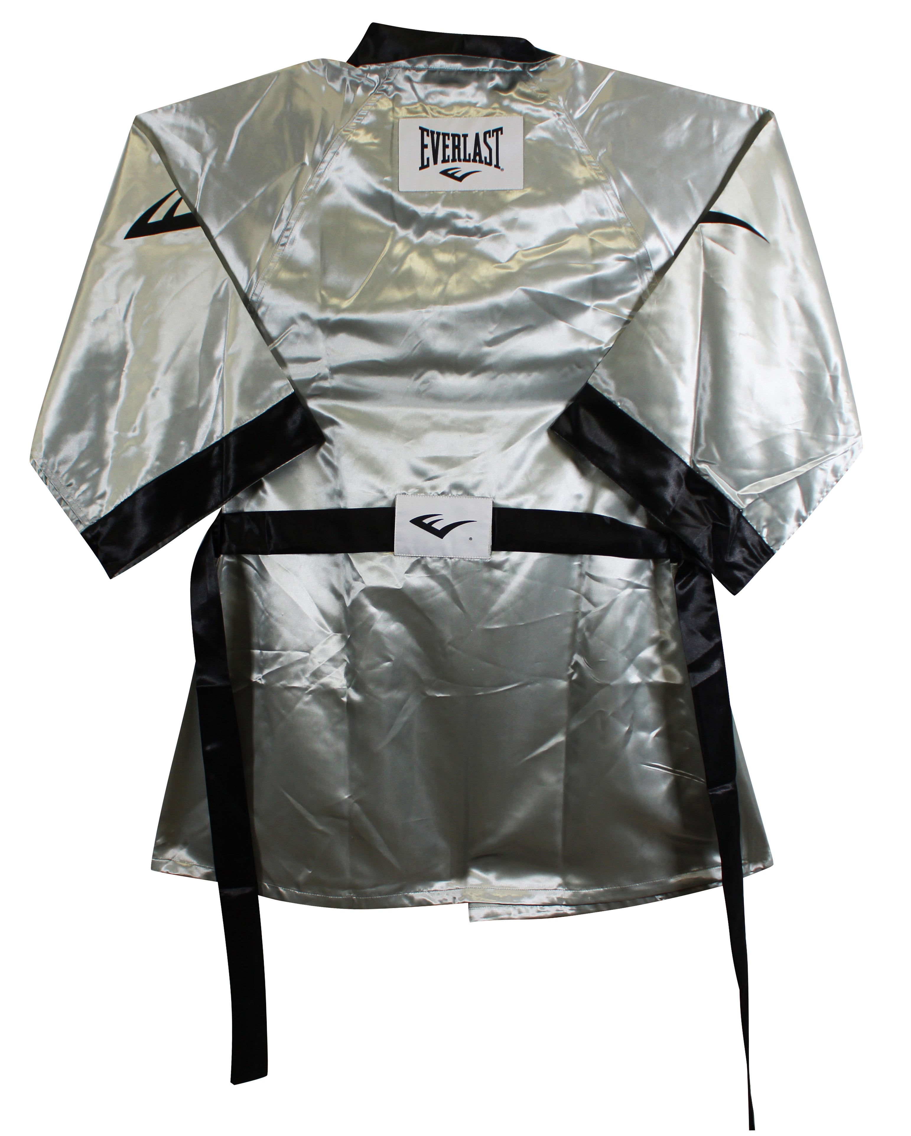 Mike Tyson Authentic Signed Silver Everlast Robe Autographed JSA #AM50035