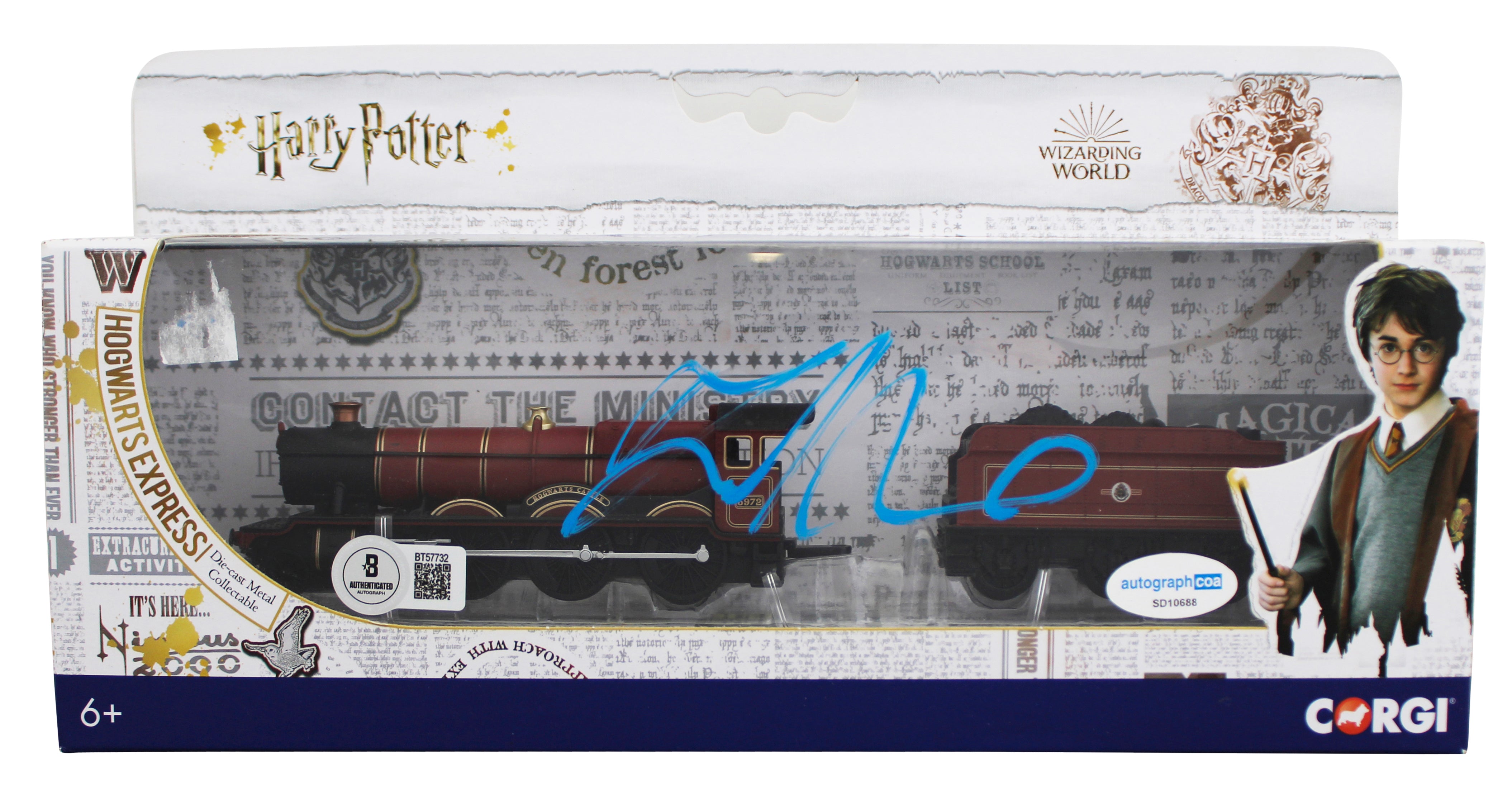 Daniel Radcliffe Harry Potter Signed Hogwarts Express Diecast Train BAS #BT57732