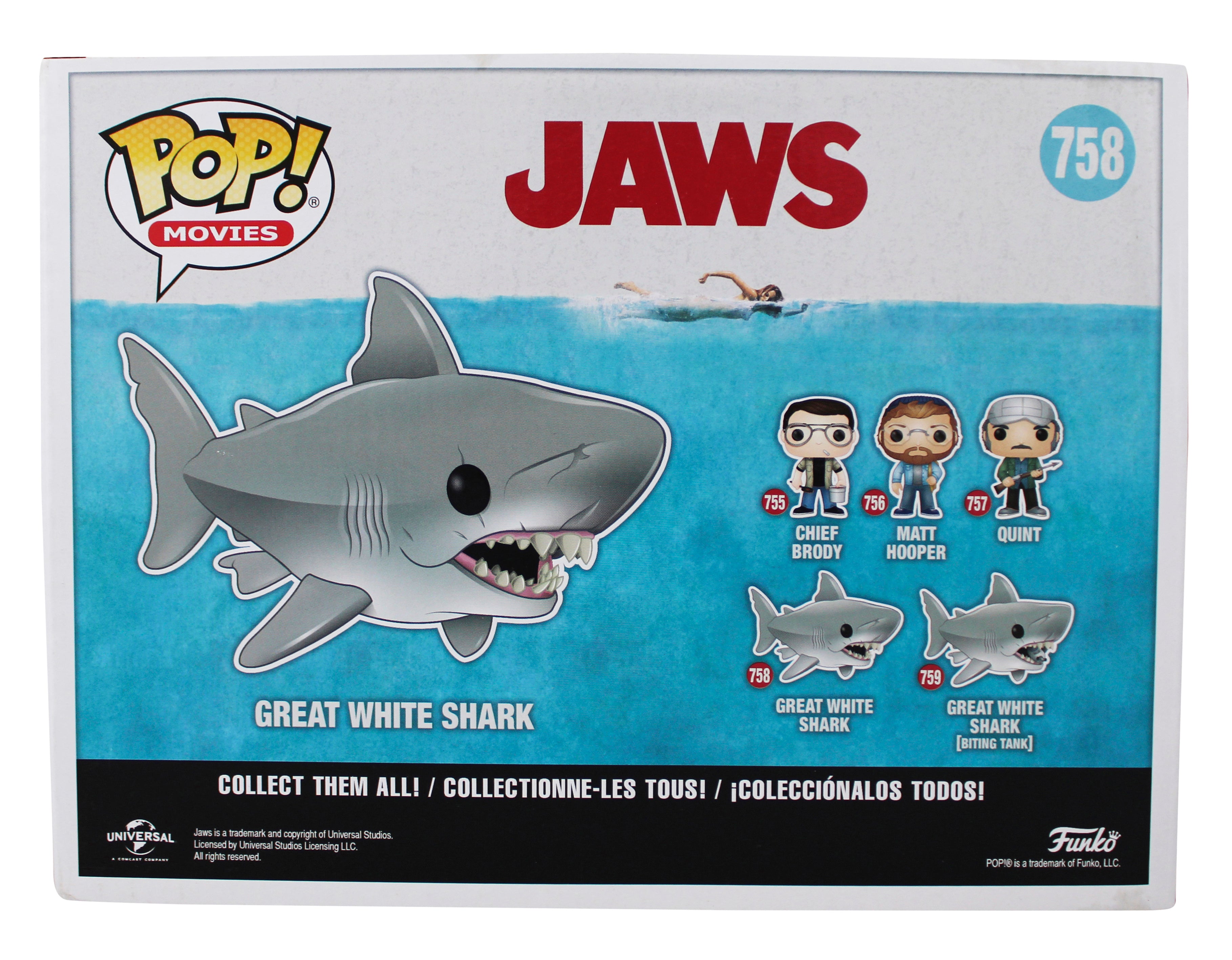 Jaws (8) Gottlieb Backlinie Vorhees +5 Signed #758 Funko Pop Figure BAS #AE13944