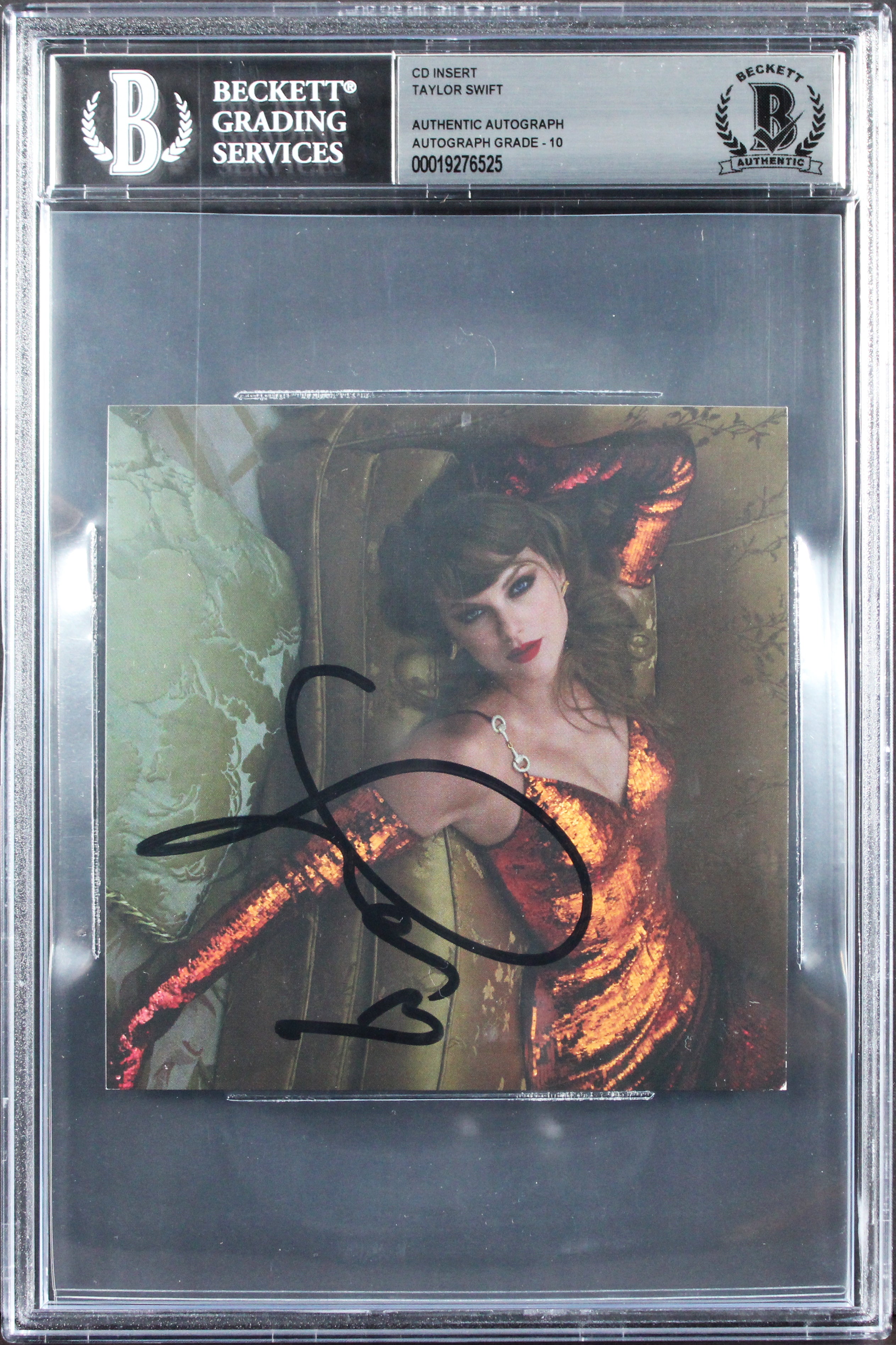 Taylor Swift Signed The Life of a Showgirl CD Insert w/ Heart Auto 10 BAS Slab 3