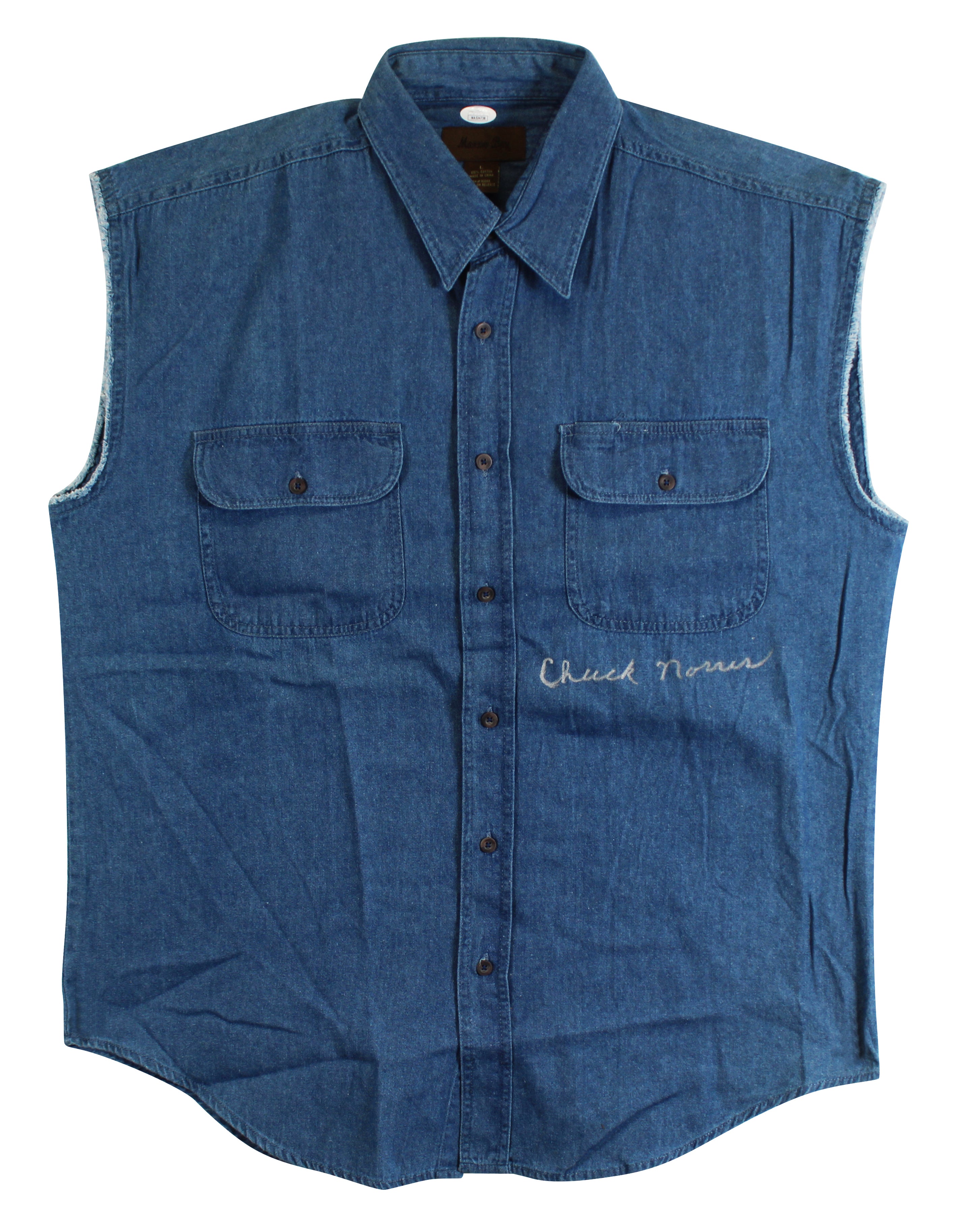 Chuck Norris Walker, Texas Ranger Authentic Signed Denim Vest JSA Wit #WA534738