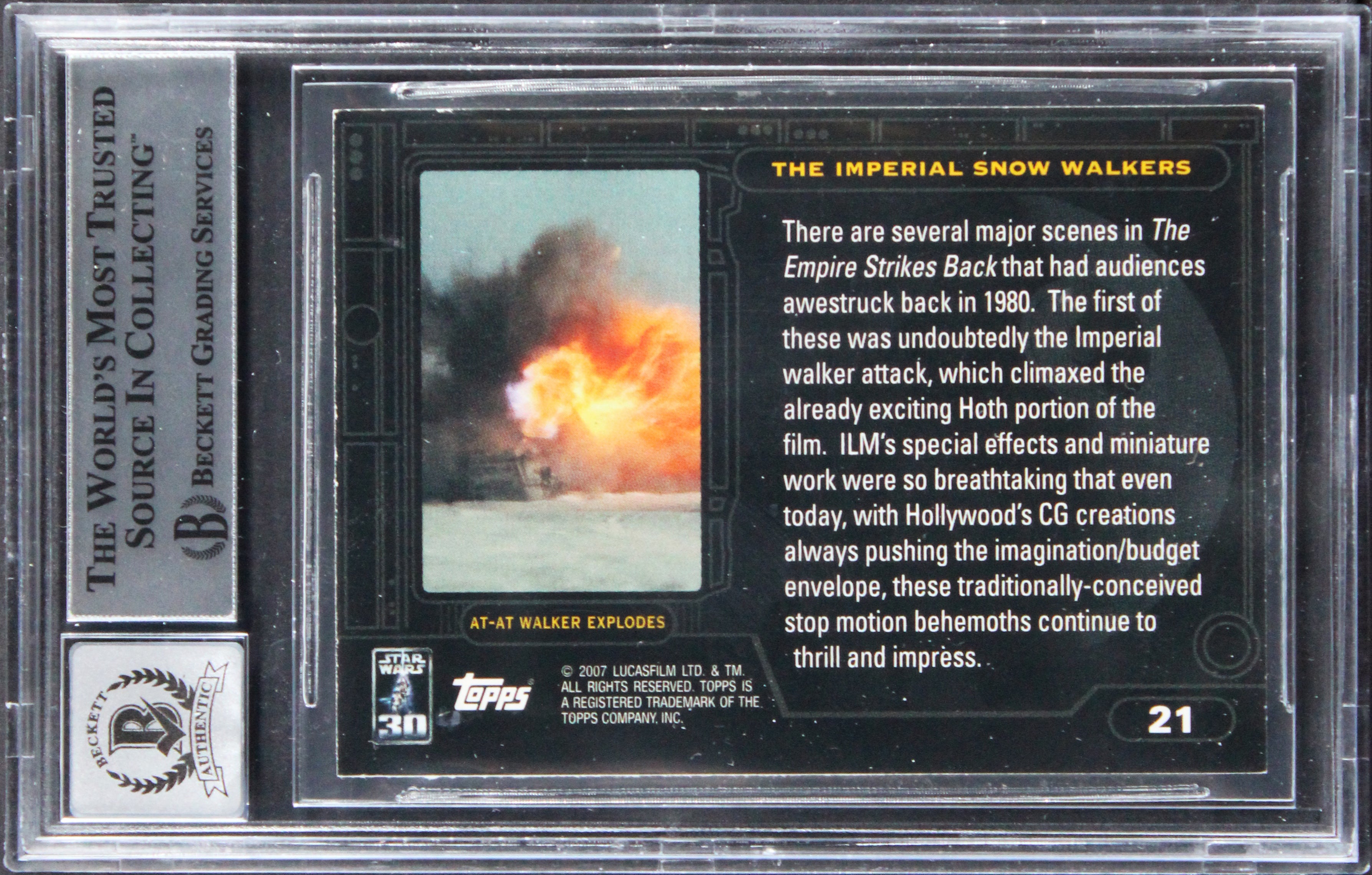 (3) Kuran +2 Signed 2007 Star Wars 30th Anniversary #21 Card Auto 10! BAS Slab