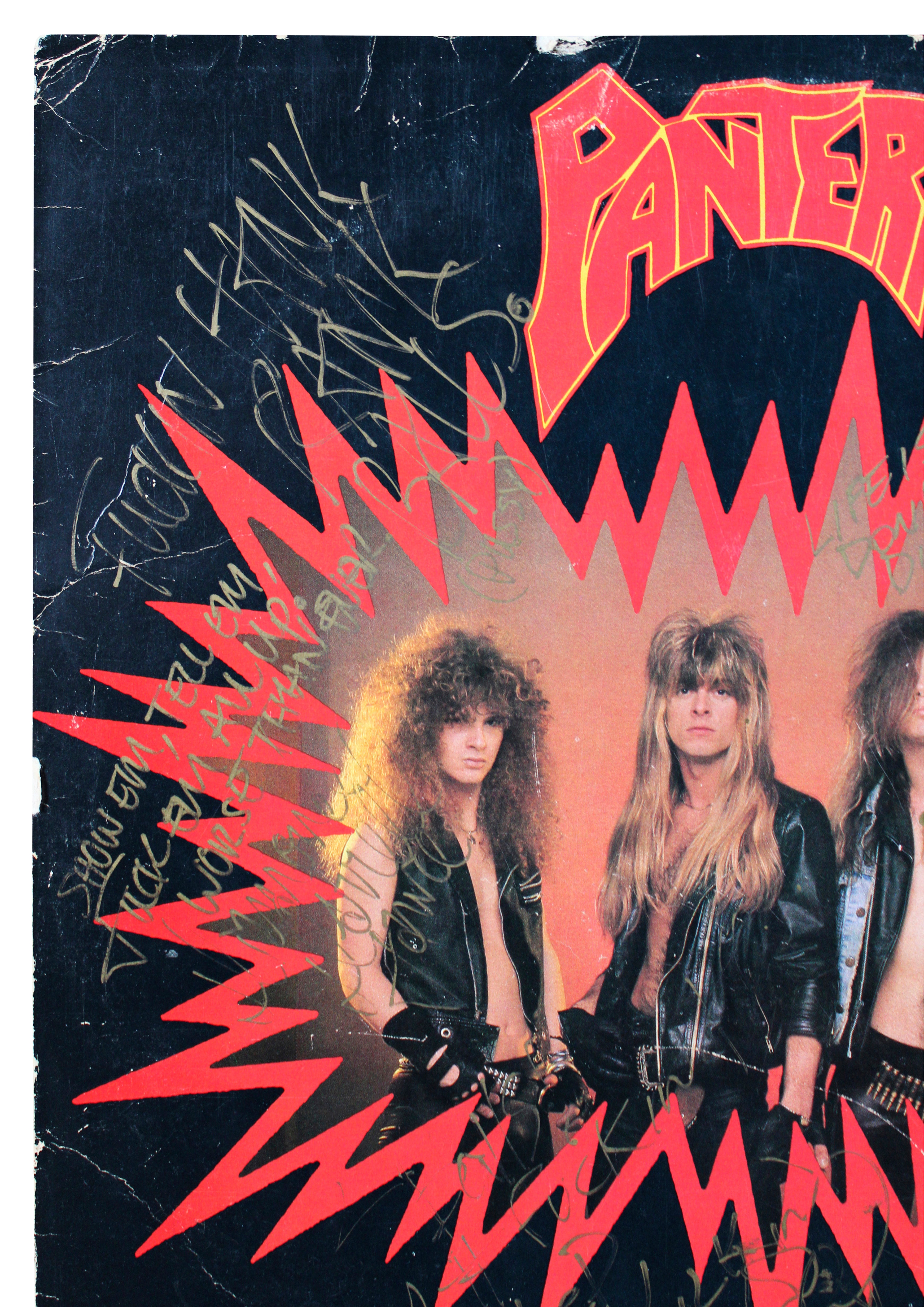 Pantera (4) Dimebag Darrell, Anselmo, Paul & Rex Signed Album Cover BAS #AE13890