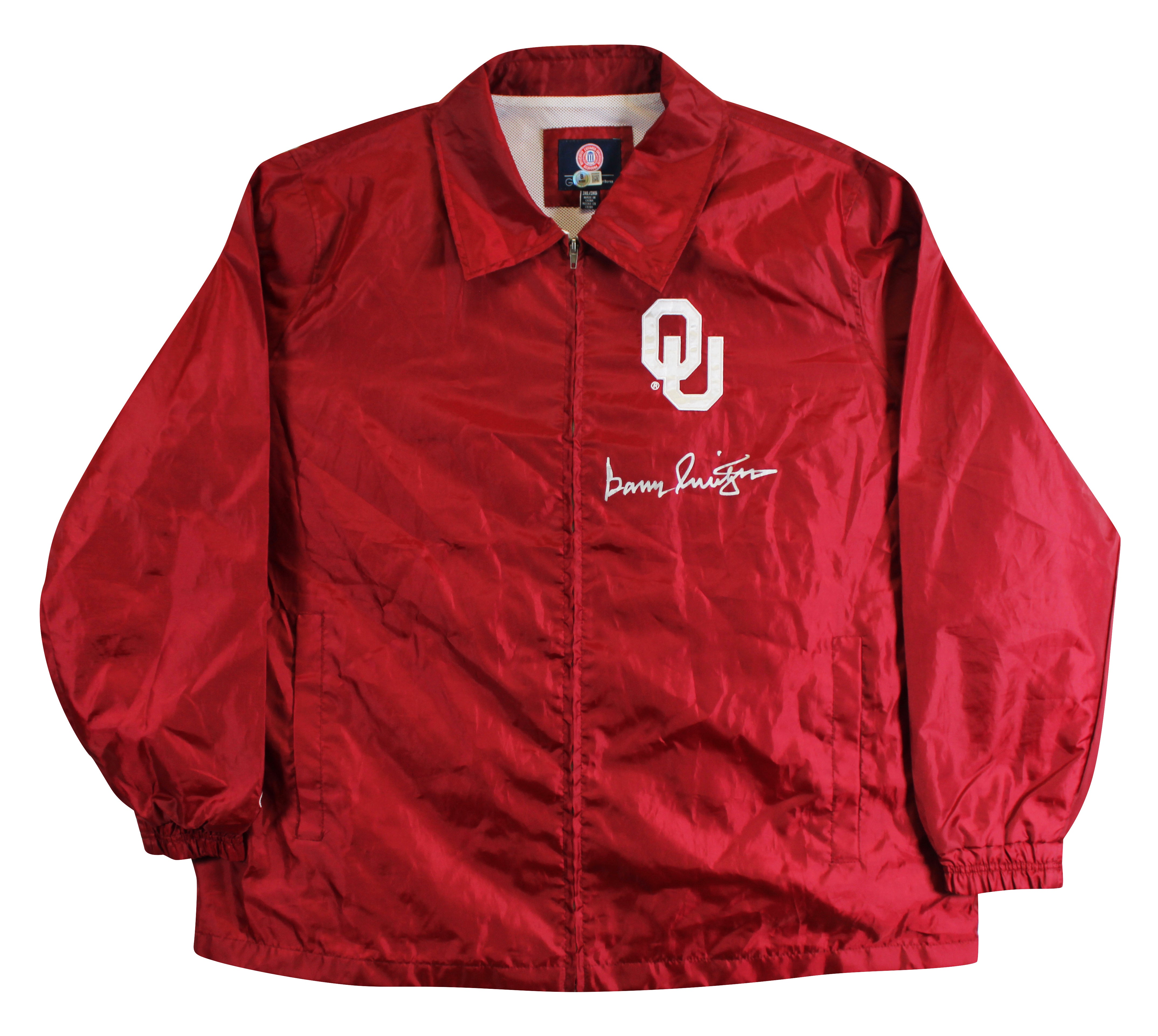Oklahoma Barry Switzer Signed Maroon G3 Apparel Windbreaker BAS Wit #2W088658