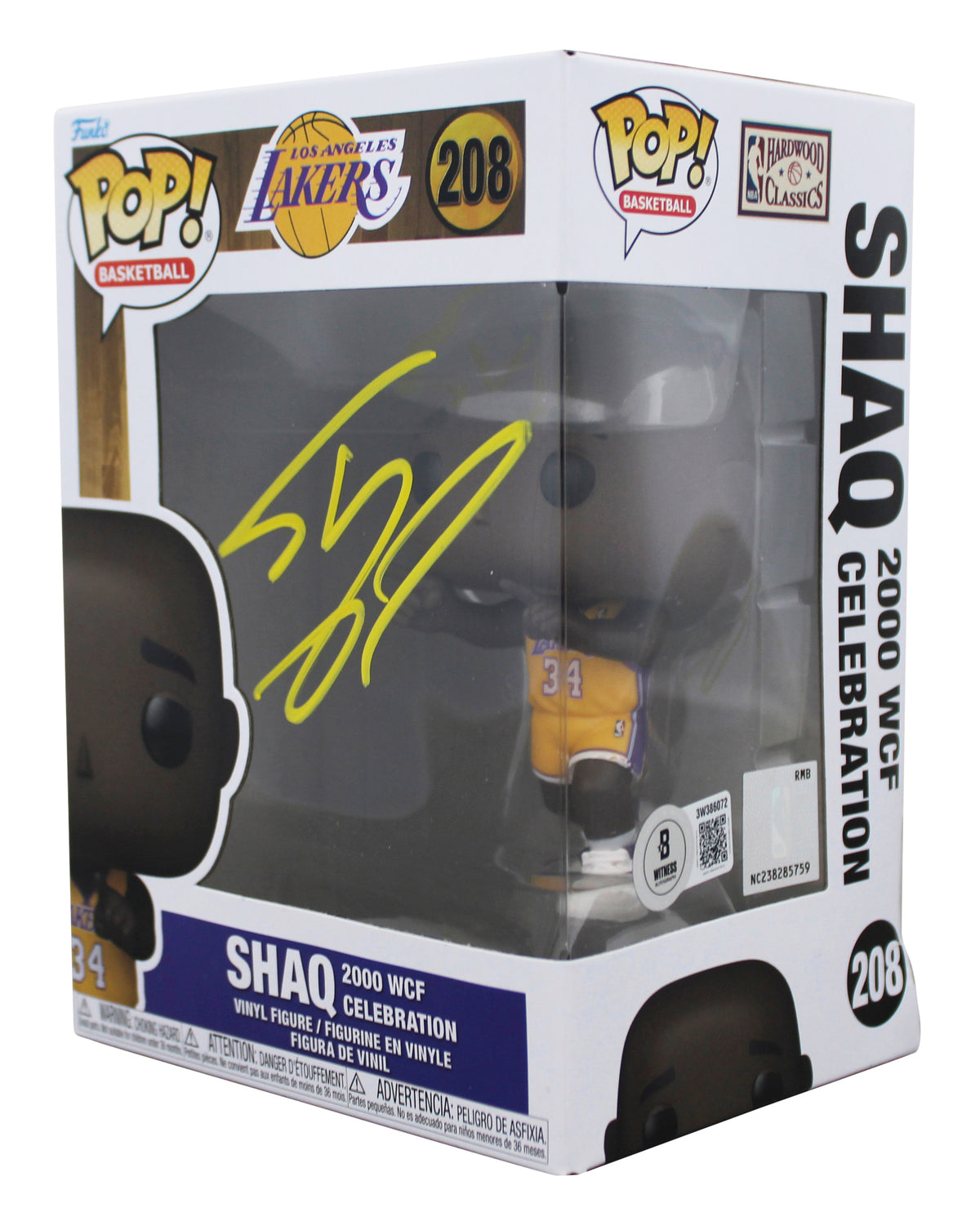 Lakers Shaquille O'Neal Signed #208 Funko Pop Vinyl Figure BAS Witness #3W386072