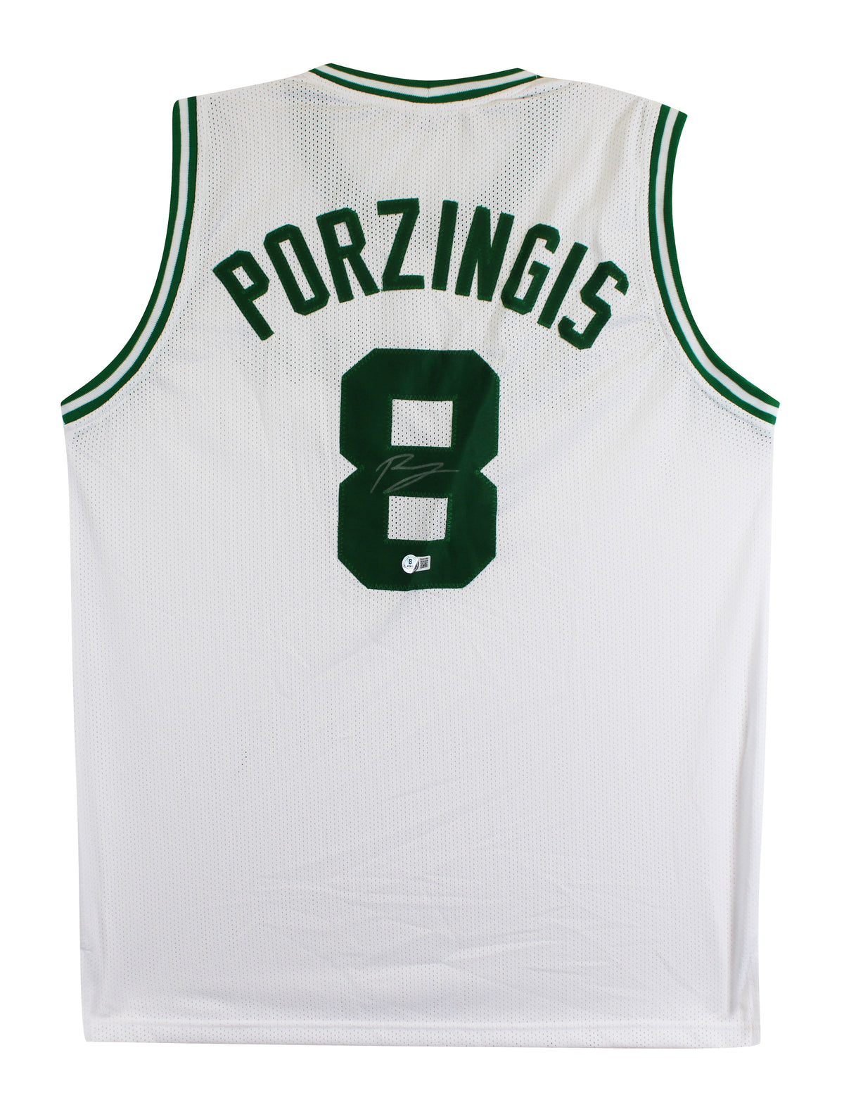 Kristaps Porzingis Signed White Pro Style Jersey BAS Witnessed #2W001909