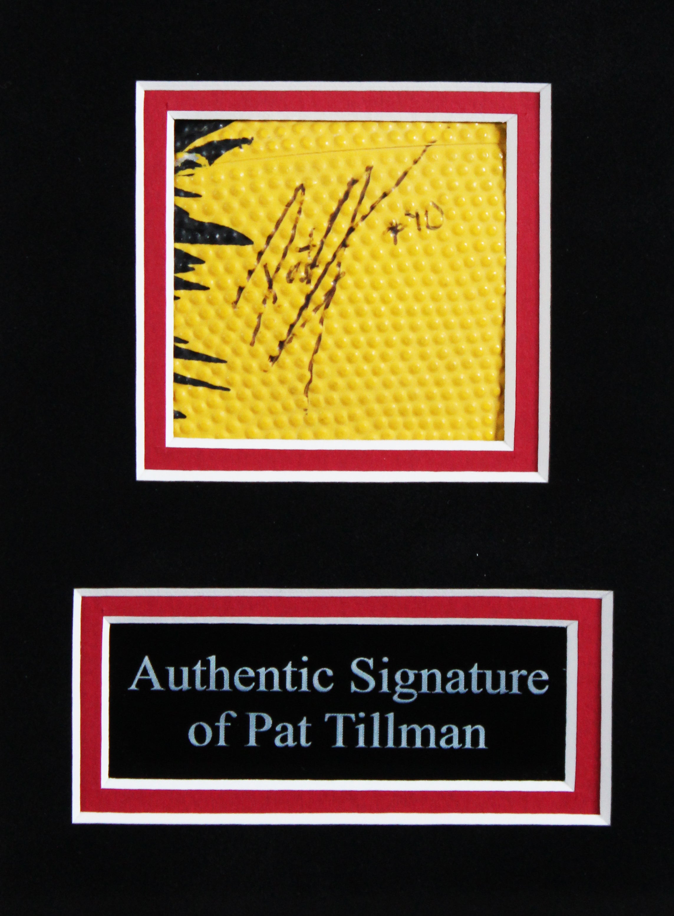Cardinals Pat Tillman Signed 2x2 Cut Sig Framed Jersey Display JSA #ZZ00038