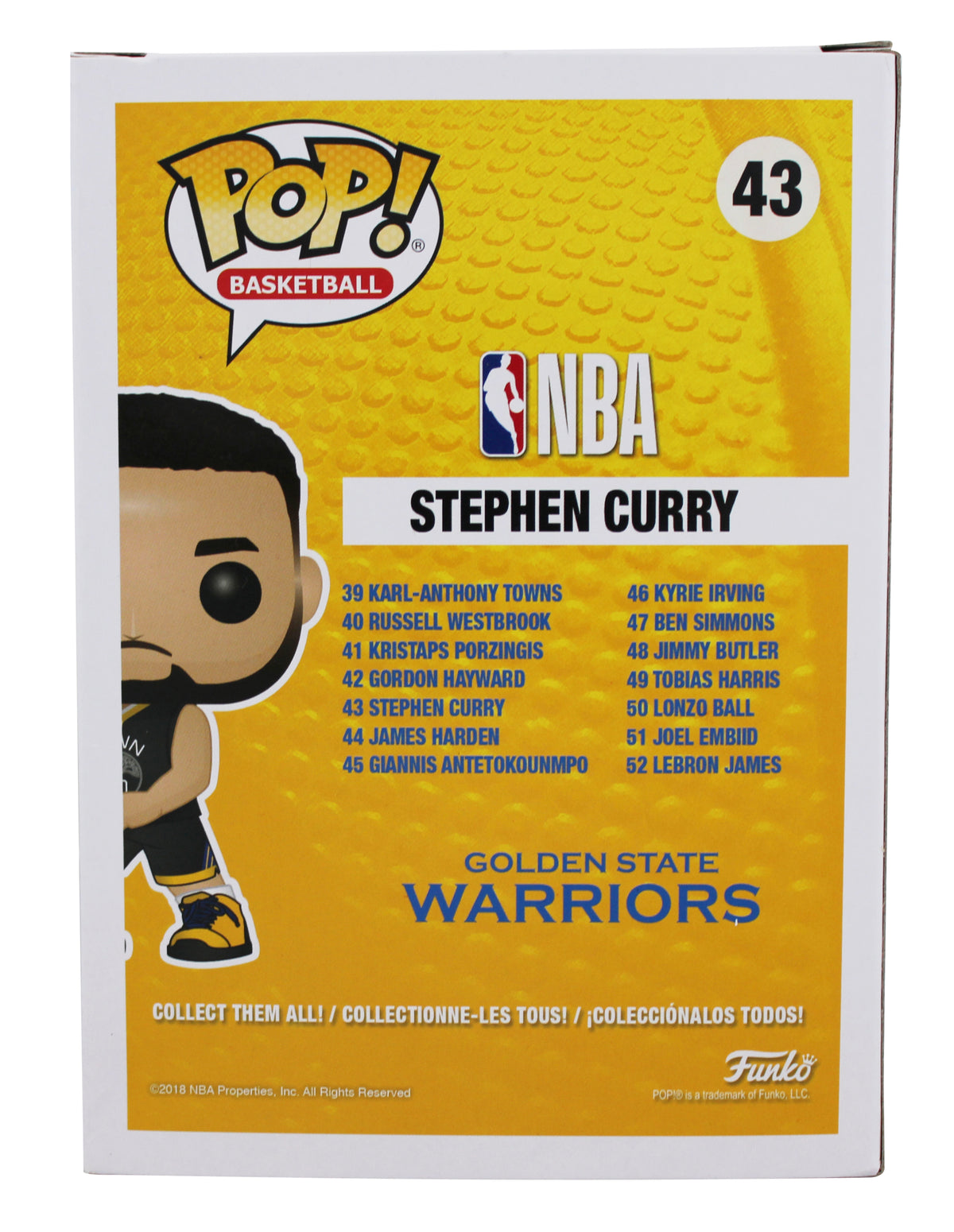 Warriors Stephen Curry Authentic Signed Funko Pop Vinyl Figure BAS #AE03852