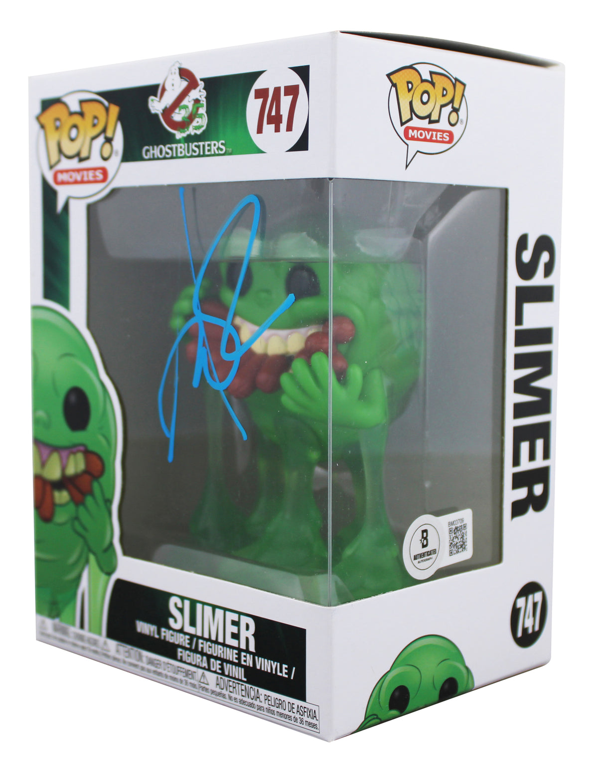 Annie Potts Ghostbusters Authentic Signed Slimer #747 Funko Pop Vinyl Figure BAS