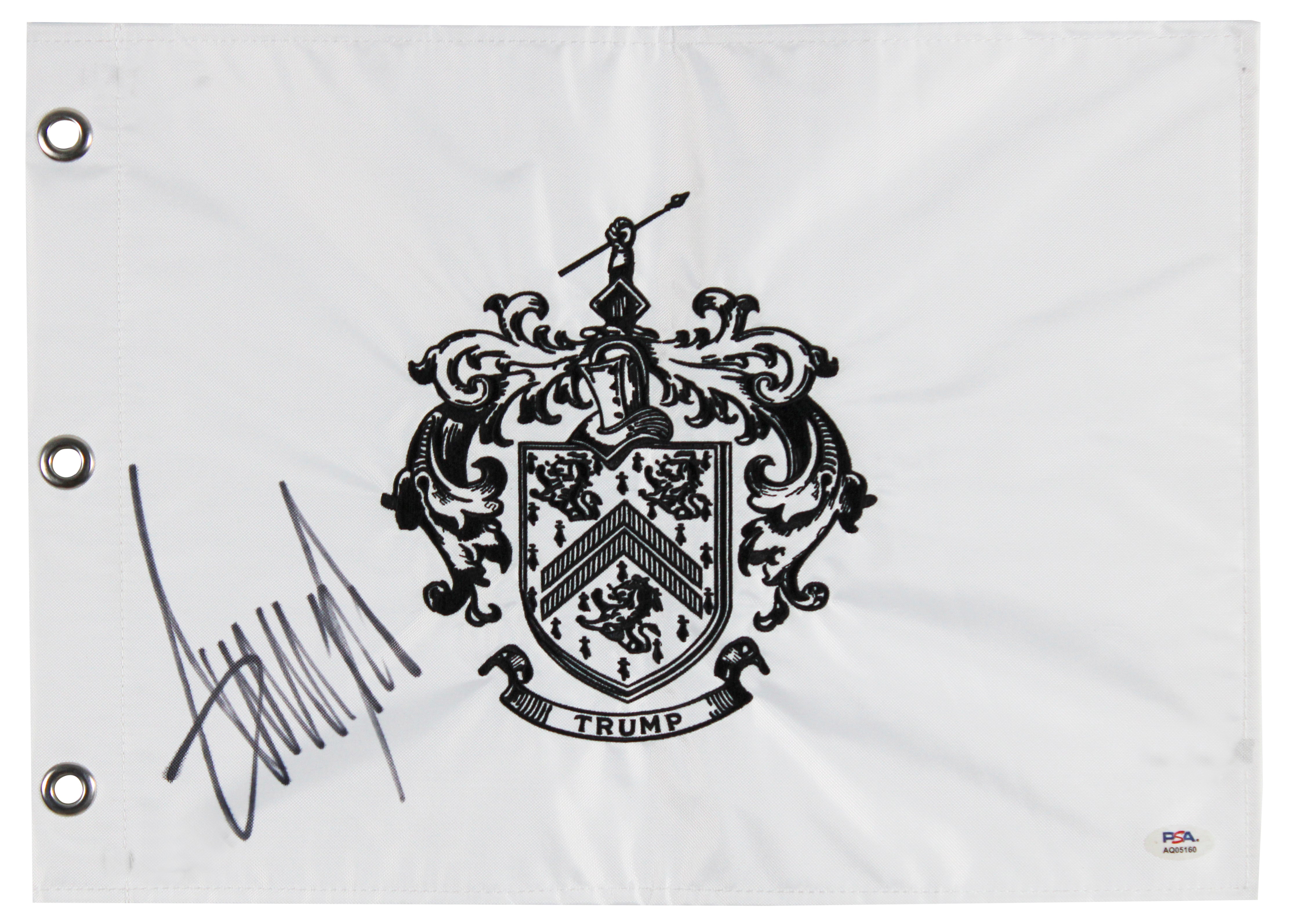 Donald Trump Authentic Signed Trump National Framed Pin Flag PSA/DNA #AQ05160