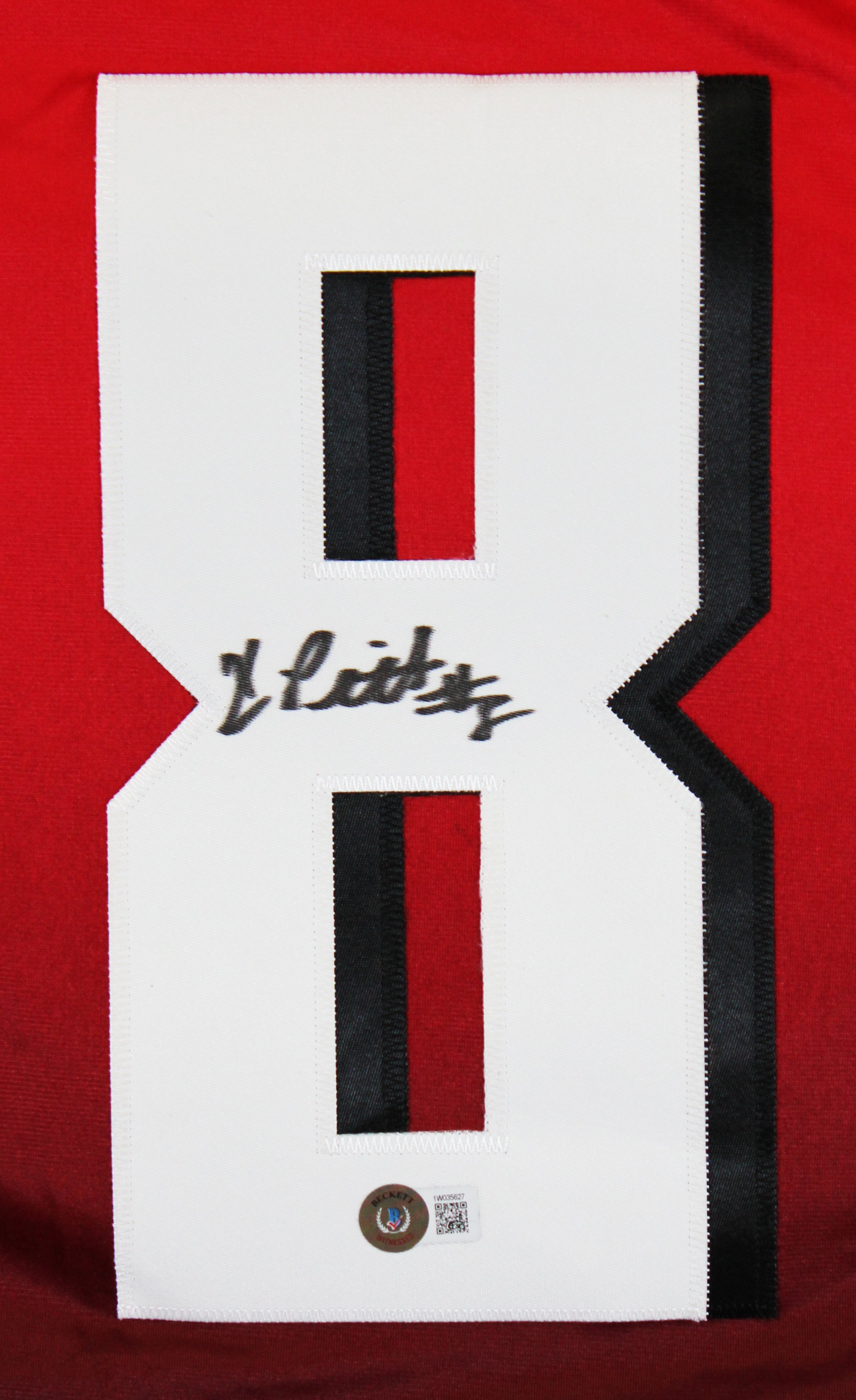 Kyle Pitts Authentic Signed Red Pro Cut Jersey BAS Witnessed #1W035627