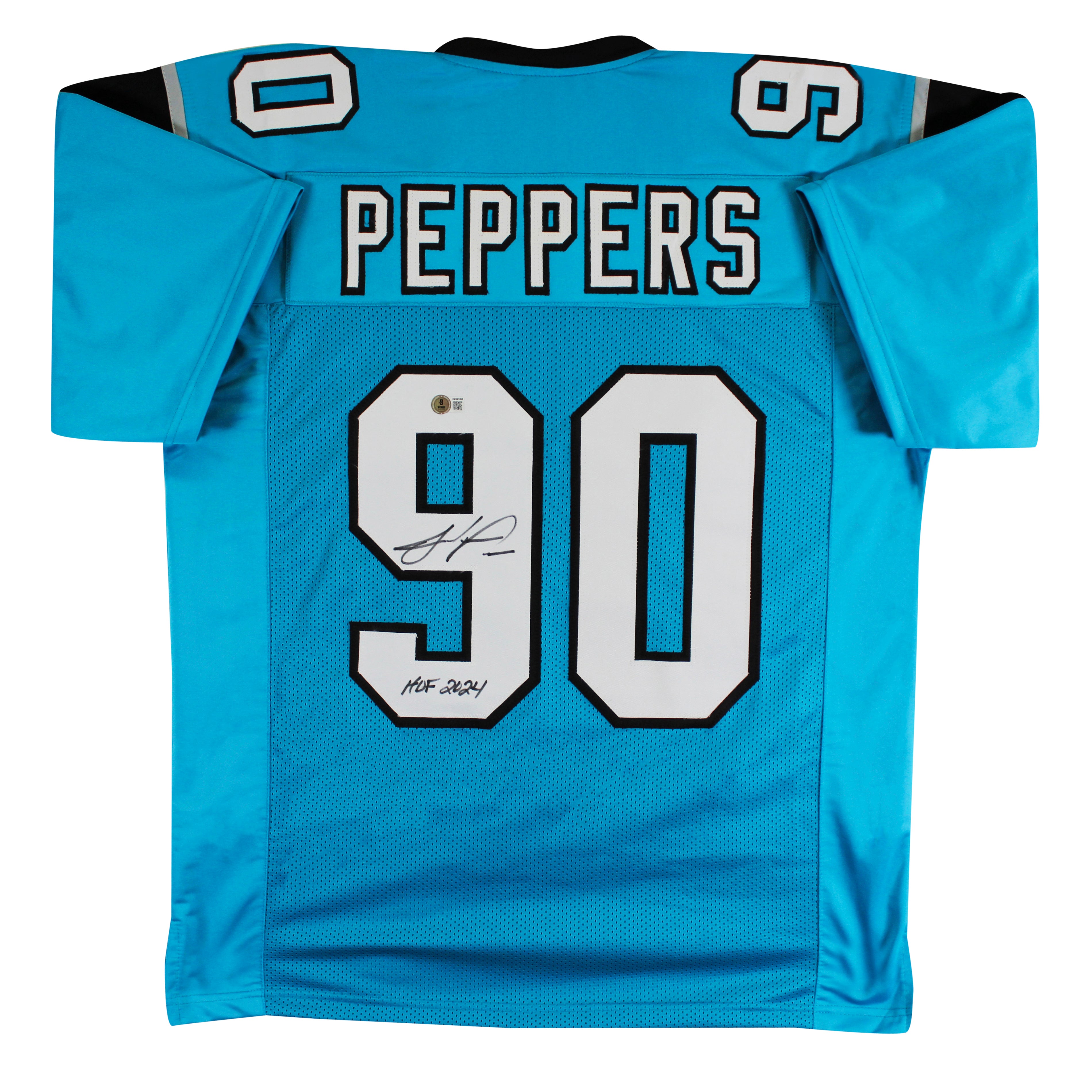 Julius Peppers "HOF 2024" Authentic Signed Teal Pro Style Jersey BAS Witnessed