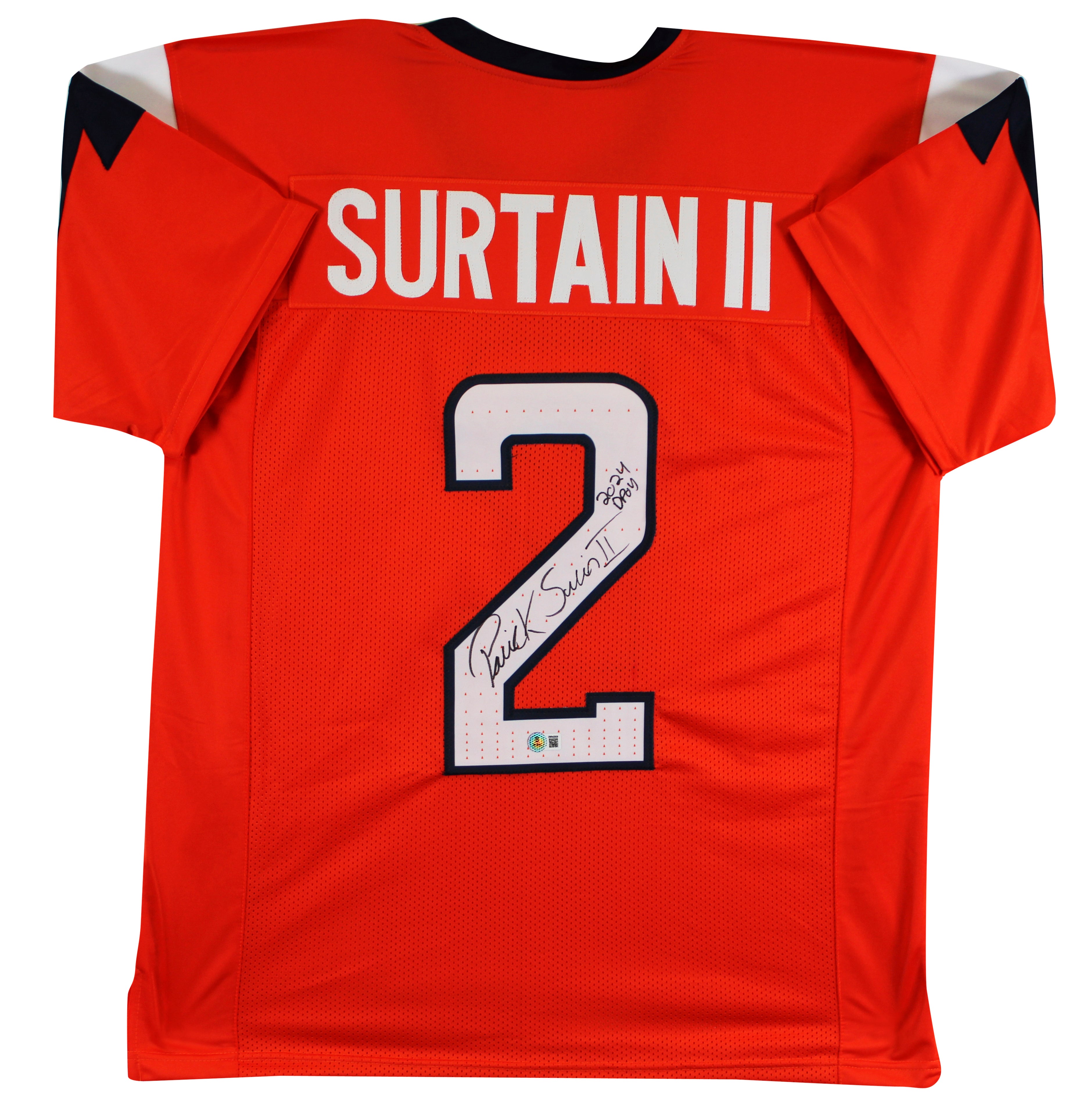 Patrick Surtain II "2024 DPOY" Signed Orange Pro Style Jersey BAS Wit #2W942939