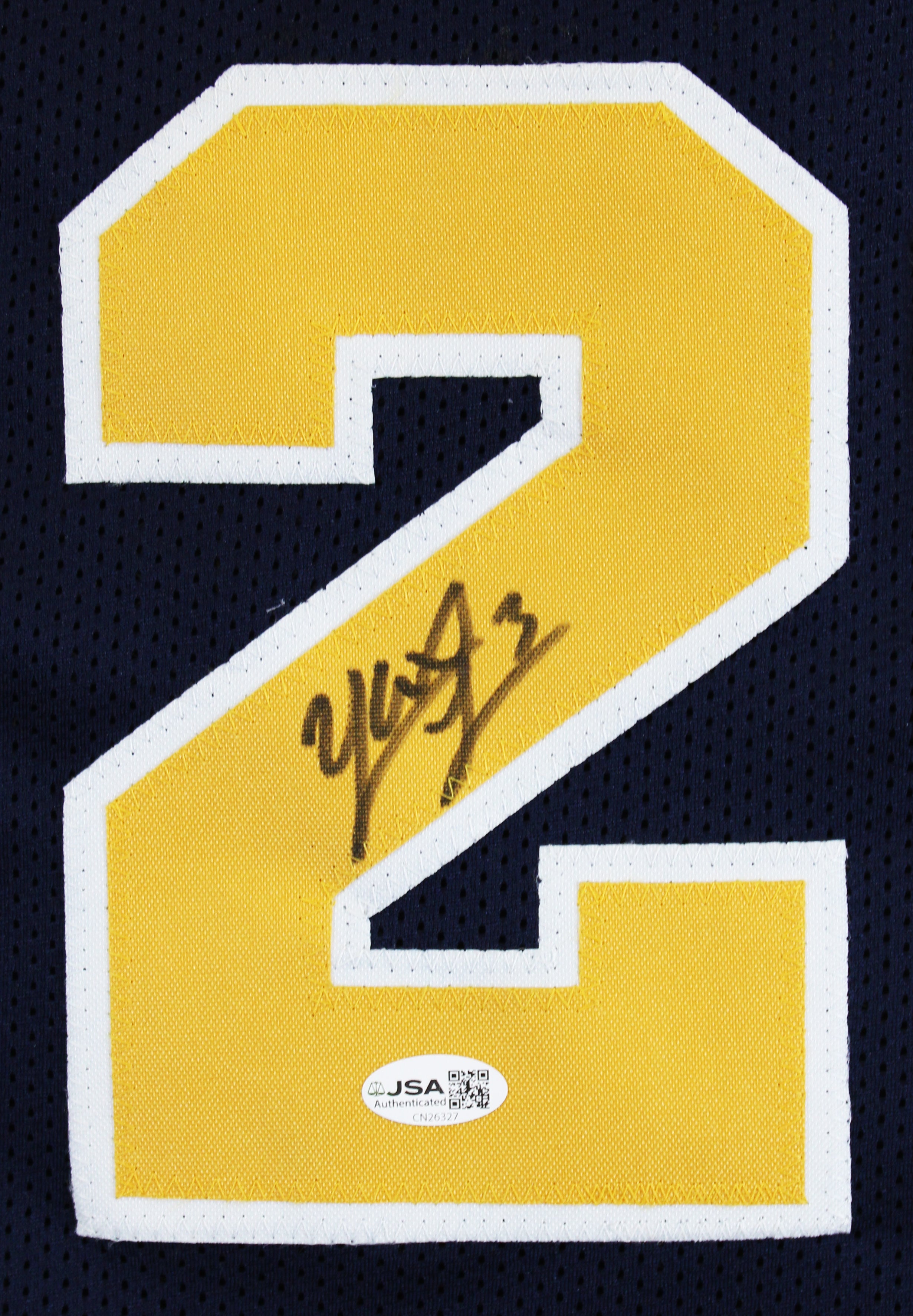 Michigan Yaxel Lendeborg Authentic Signed Navy Pro Style Jersey Autographed JSA