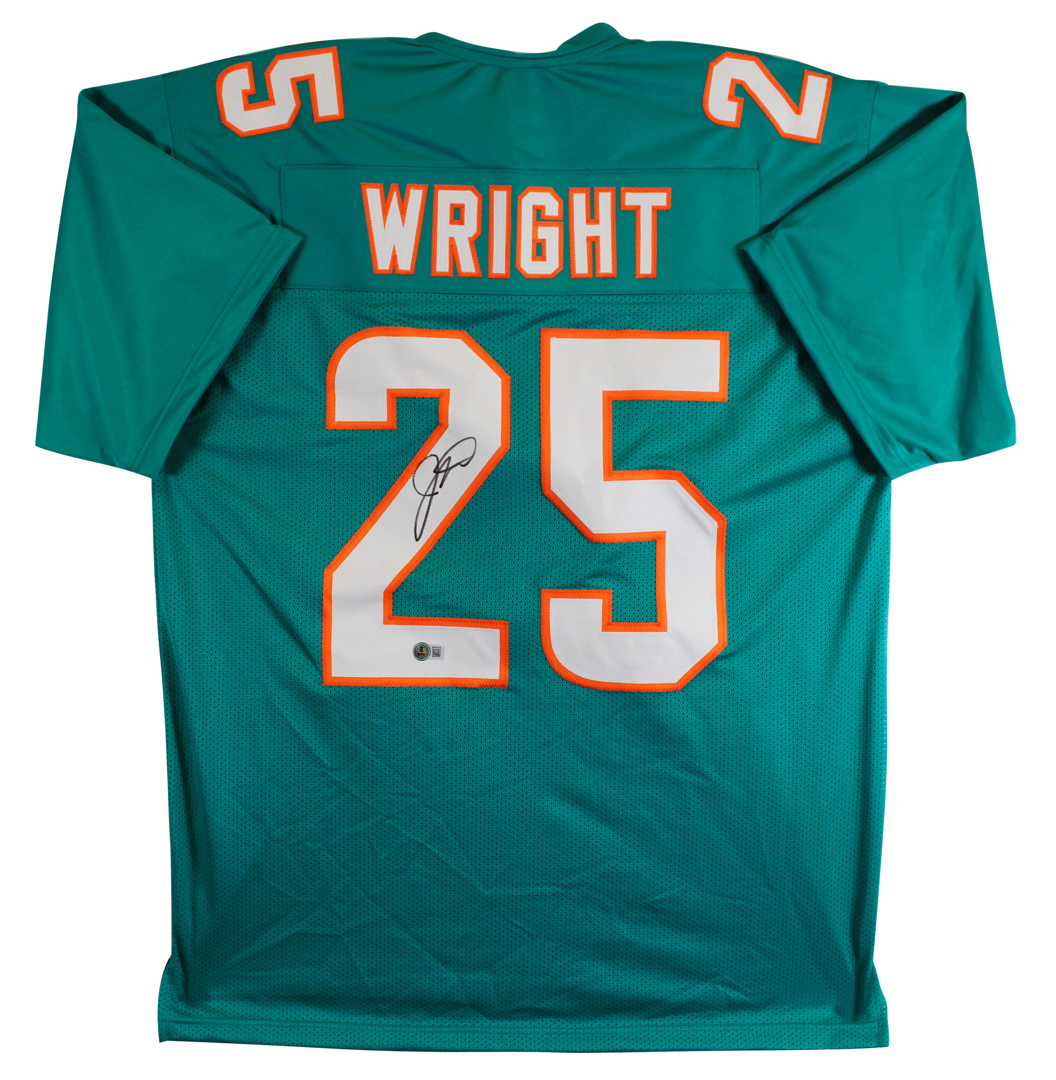 Jaylen Wright Authentic Signed Teal Pro Style Jersey BAS Witnessed #2W018770