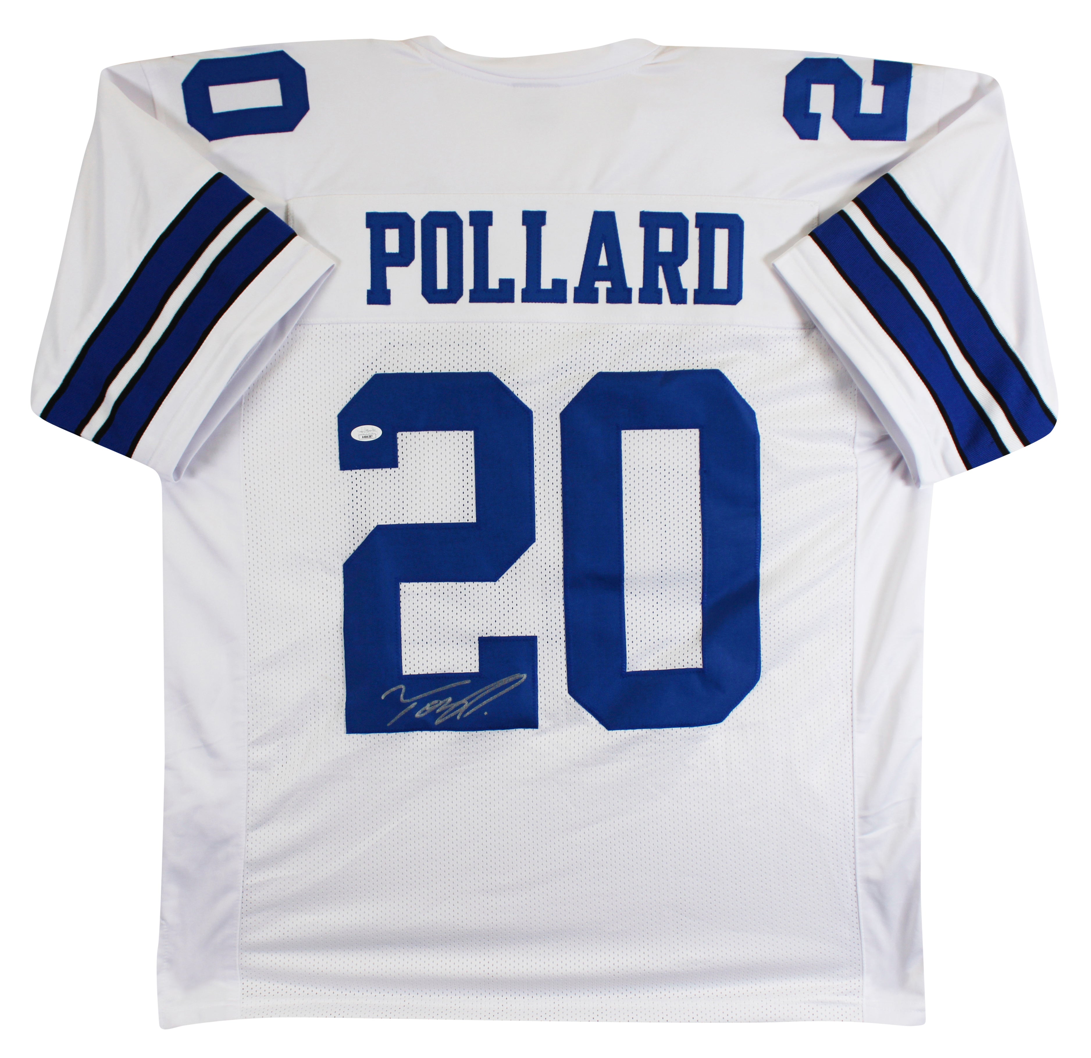 Tony Pollard Authentic Signed White Pro Style Jersey Autographed JSA #AK66287