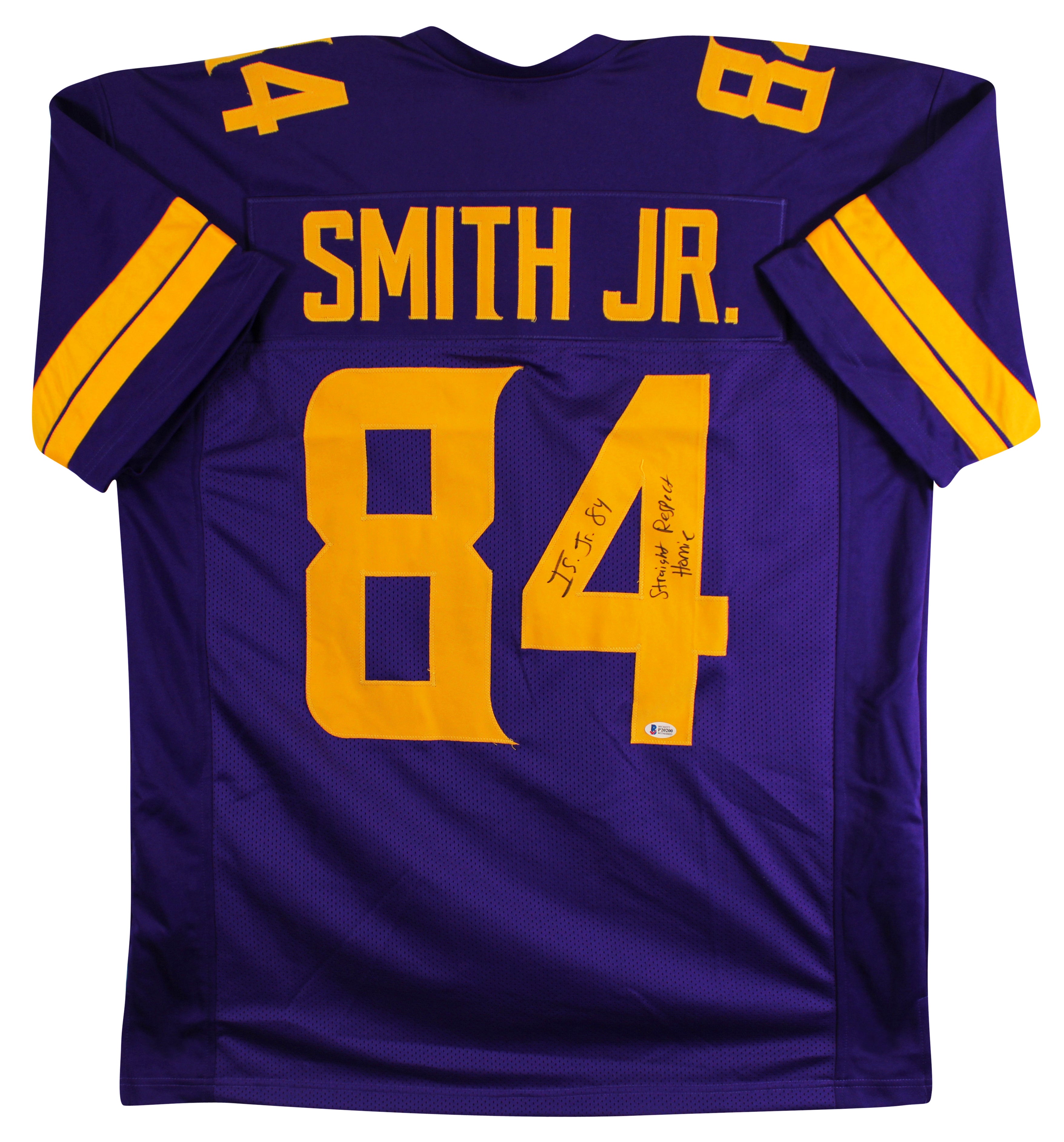 Irv Smith Jr. "Straight Respect Homie" Signed Purple Pro Style Jersey BAS Wit