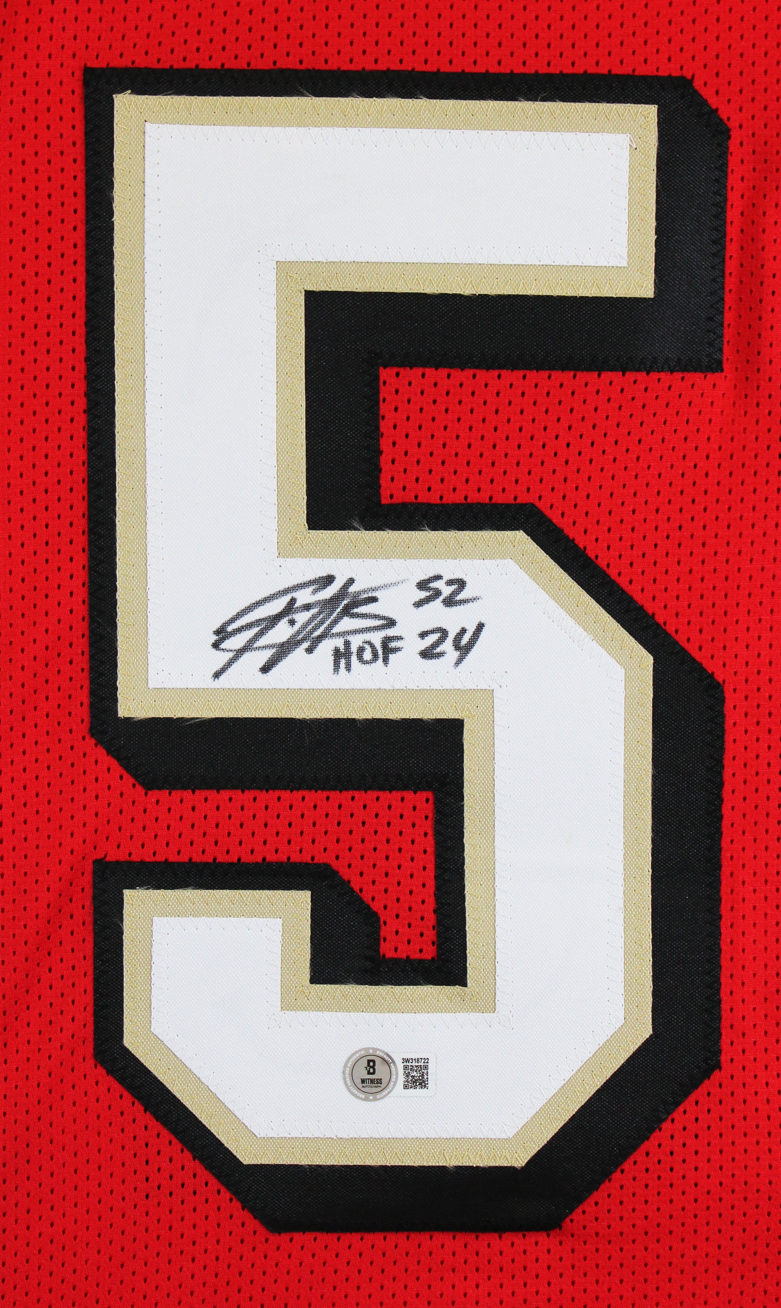 Patrick Willis "HOF 24" Signed Red Pro Style Jersey w/ Dropshadow BAS Witness 3
