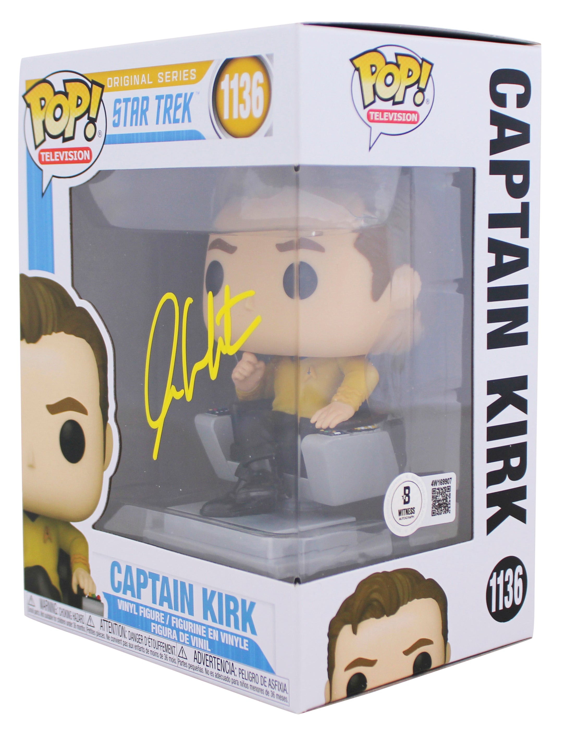 William Shatner Star Trek Signed Captain Kirk #1136 Funko Pop Figure BAS Witness