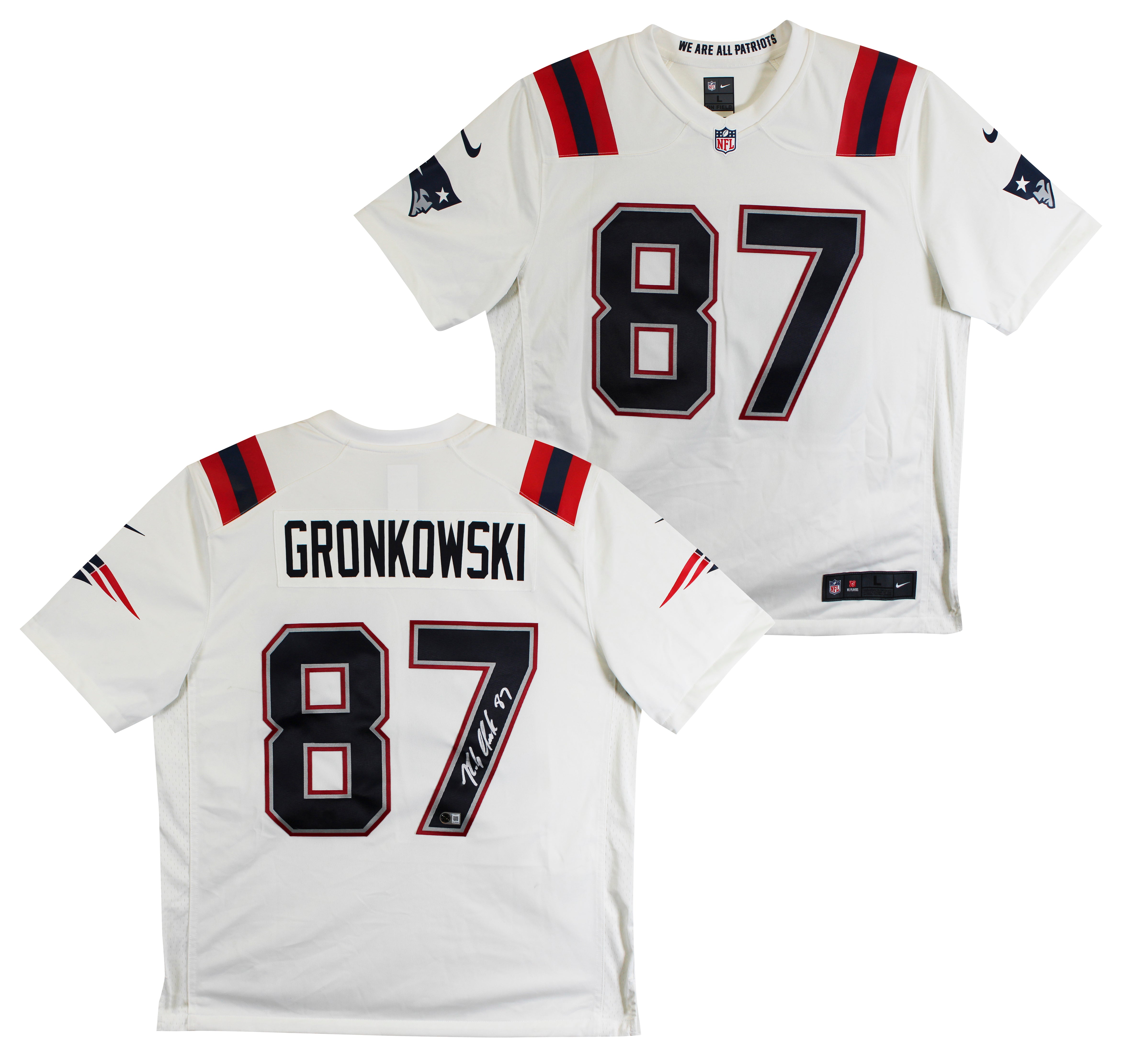 Patriots Rob Gronkowski Signed White 2020 Nike Limited Jersey BAS Witnessed