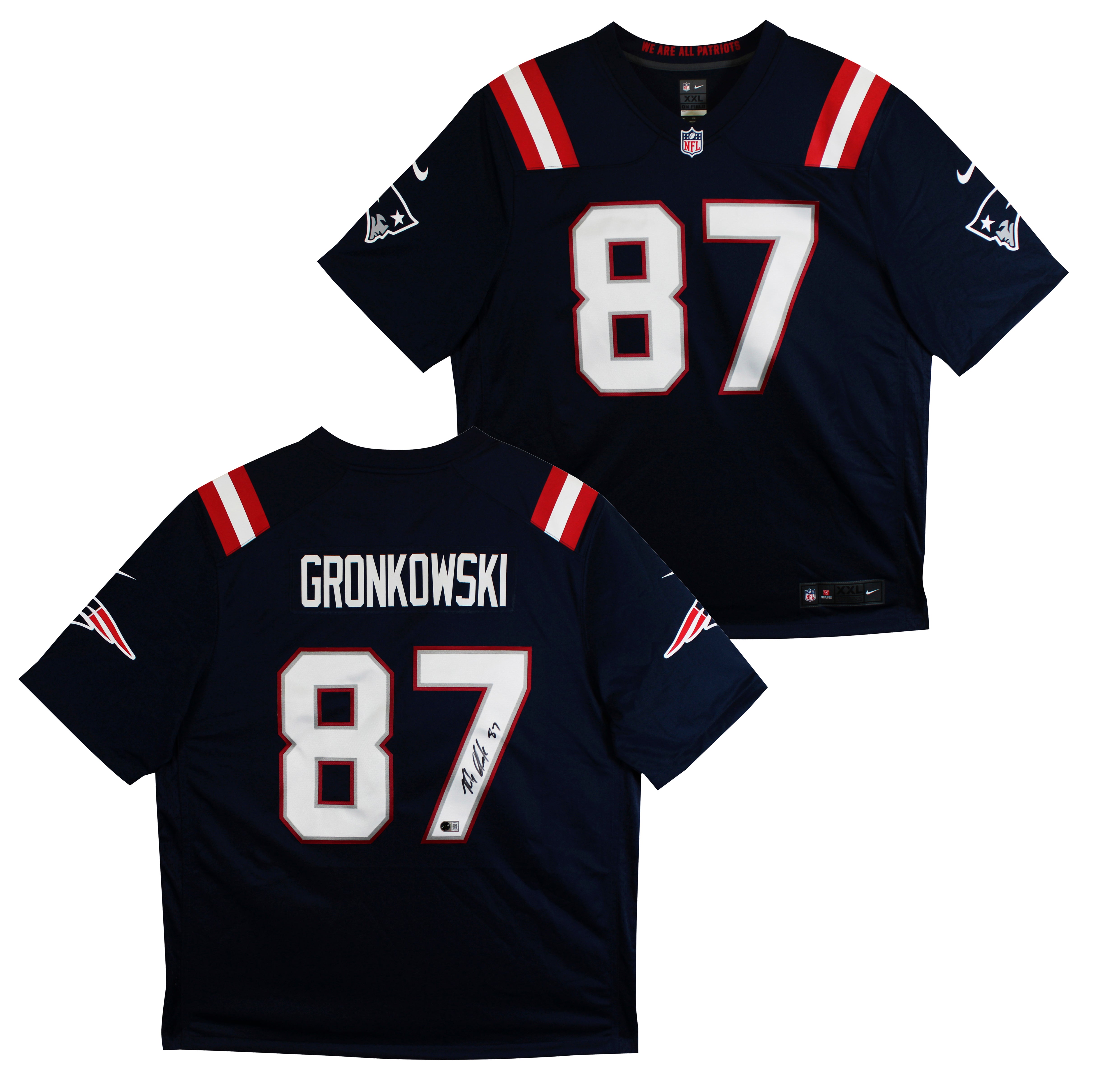 Patriots Rob Gronkowski Signed Navy Blue 2020 Nike Limited Jersey BAS Witnessed