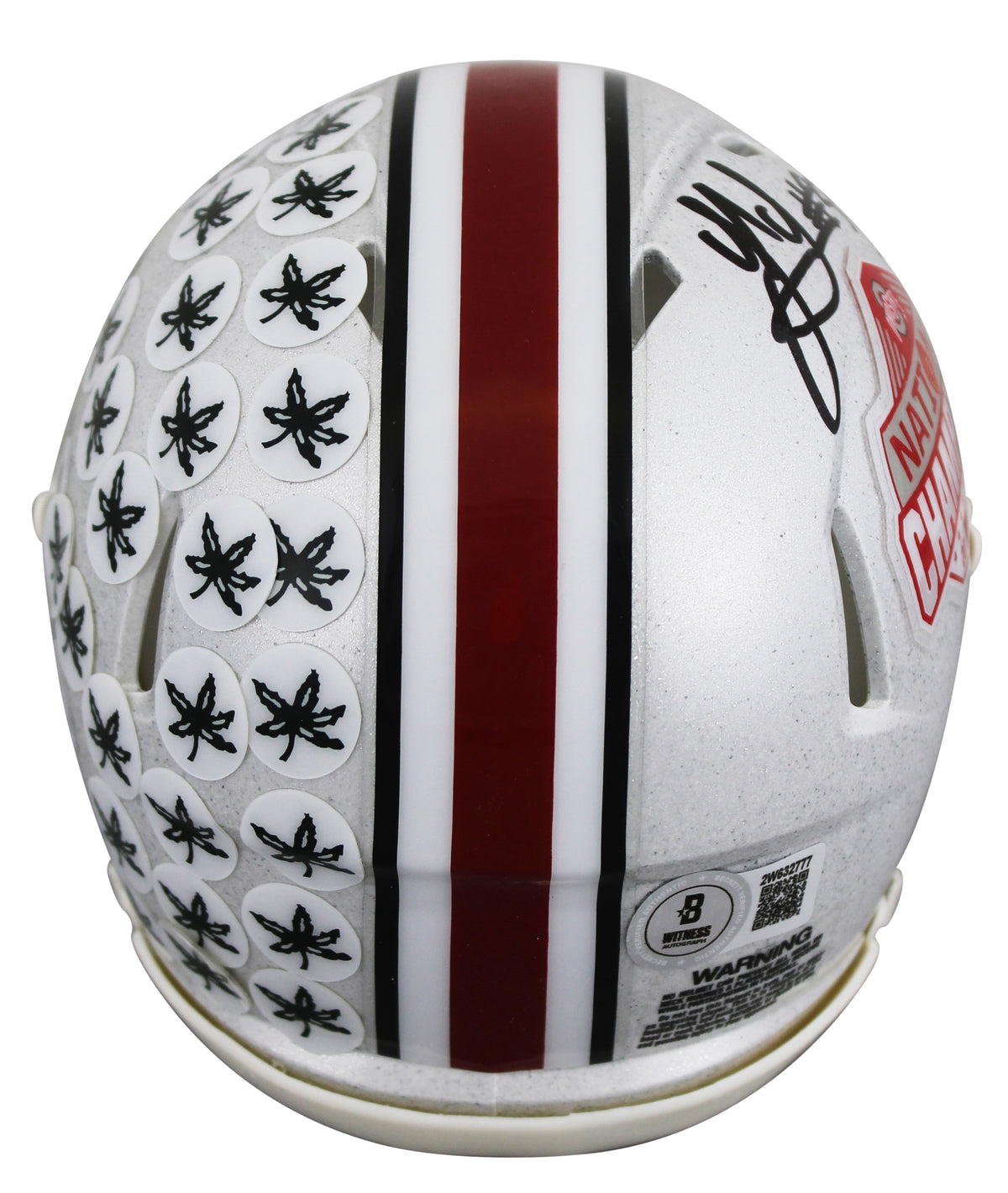 OSU Jack Sawyer Signed 2024 National Champs Speed Mini Helmet W/ Case BAS Wit