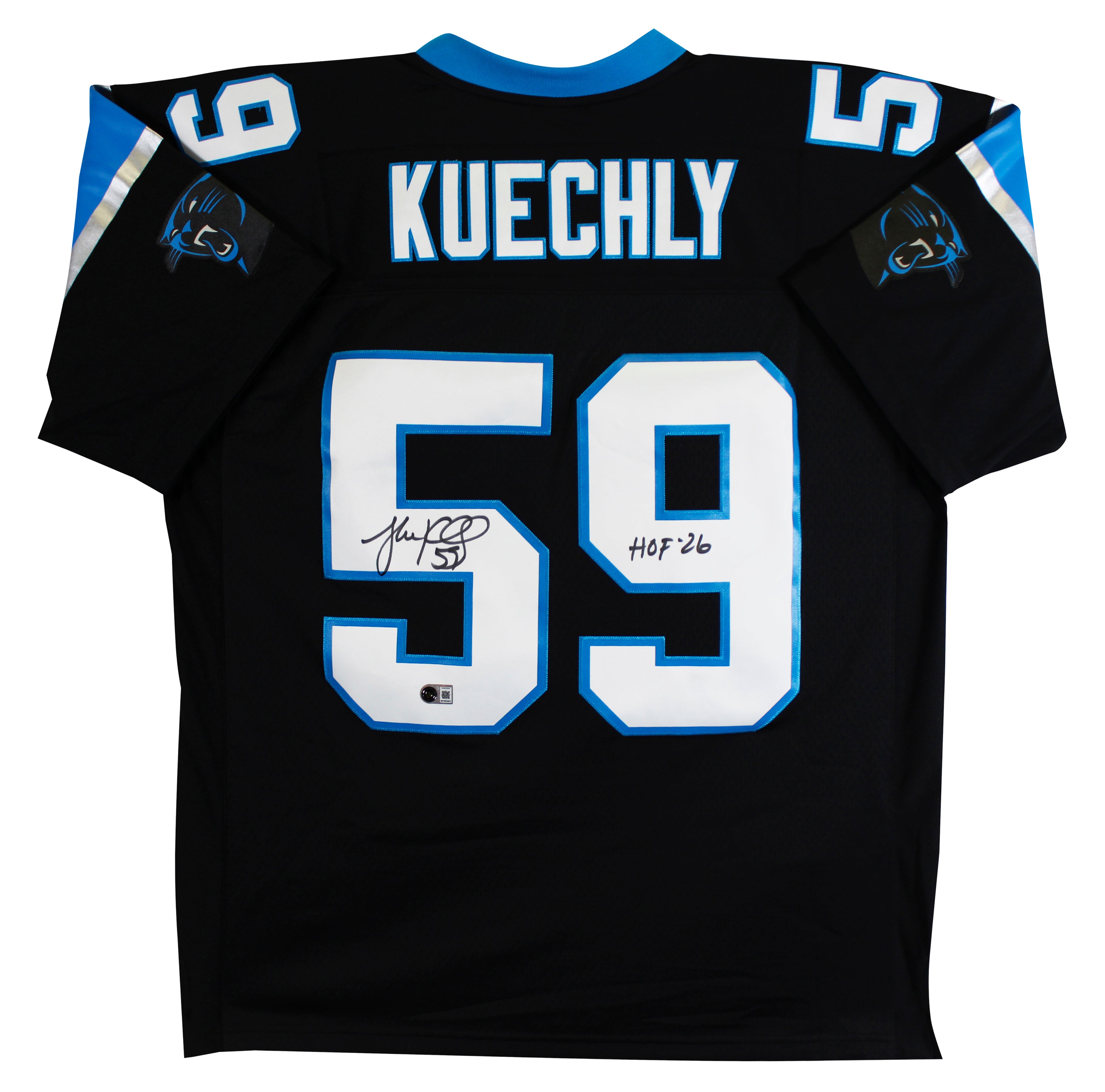 Panthers Luke Kuechly "HOF 26" Signed Black Mitchell & Ness Jersey BAS Witnessed