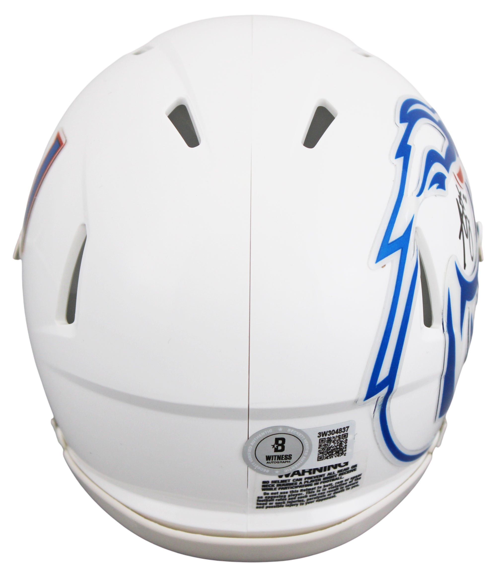 Boise State Ashton Jeanty Signed White Speed Mini Helmet W/ Case BAS Witnessed