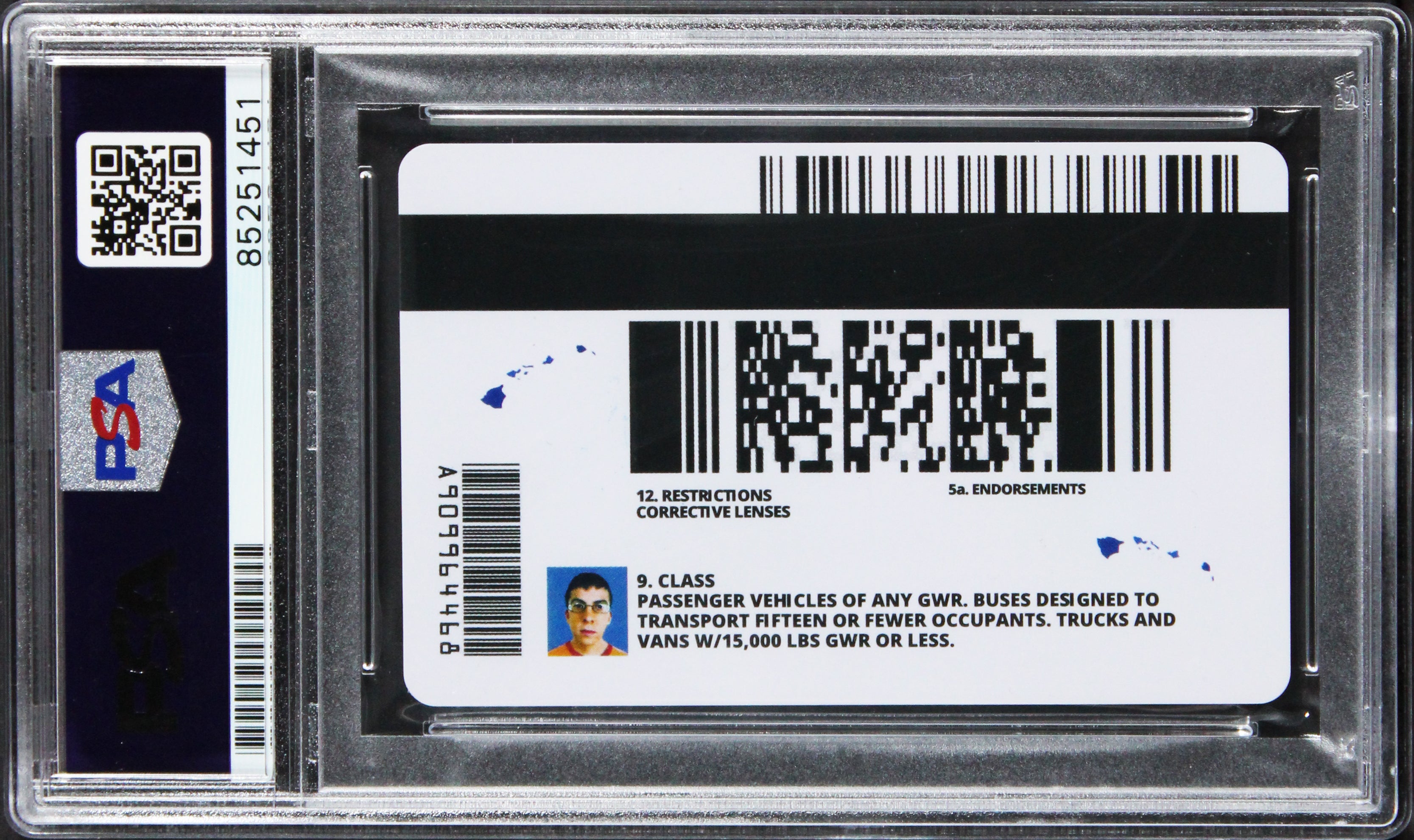 Christopher Mintz-Plasse Superbad Signed McLovin Replica Driver License PSA Slab