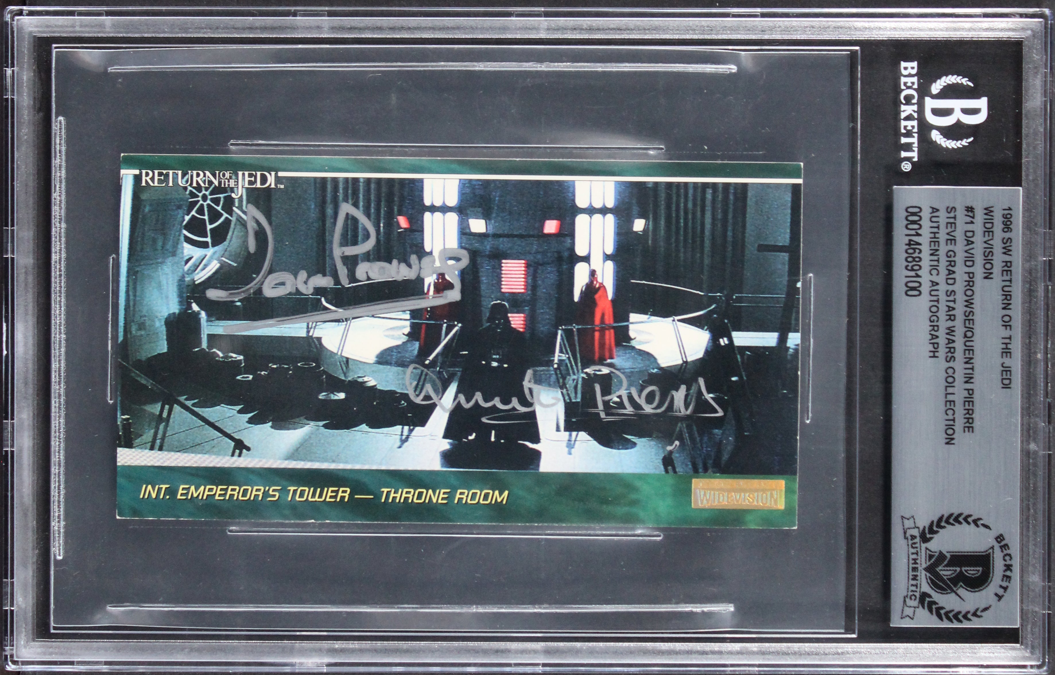(2) Prowse & Pierre Signed 1996 Star Wars Widevision #71 Card BAS Slabbed