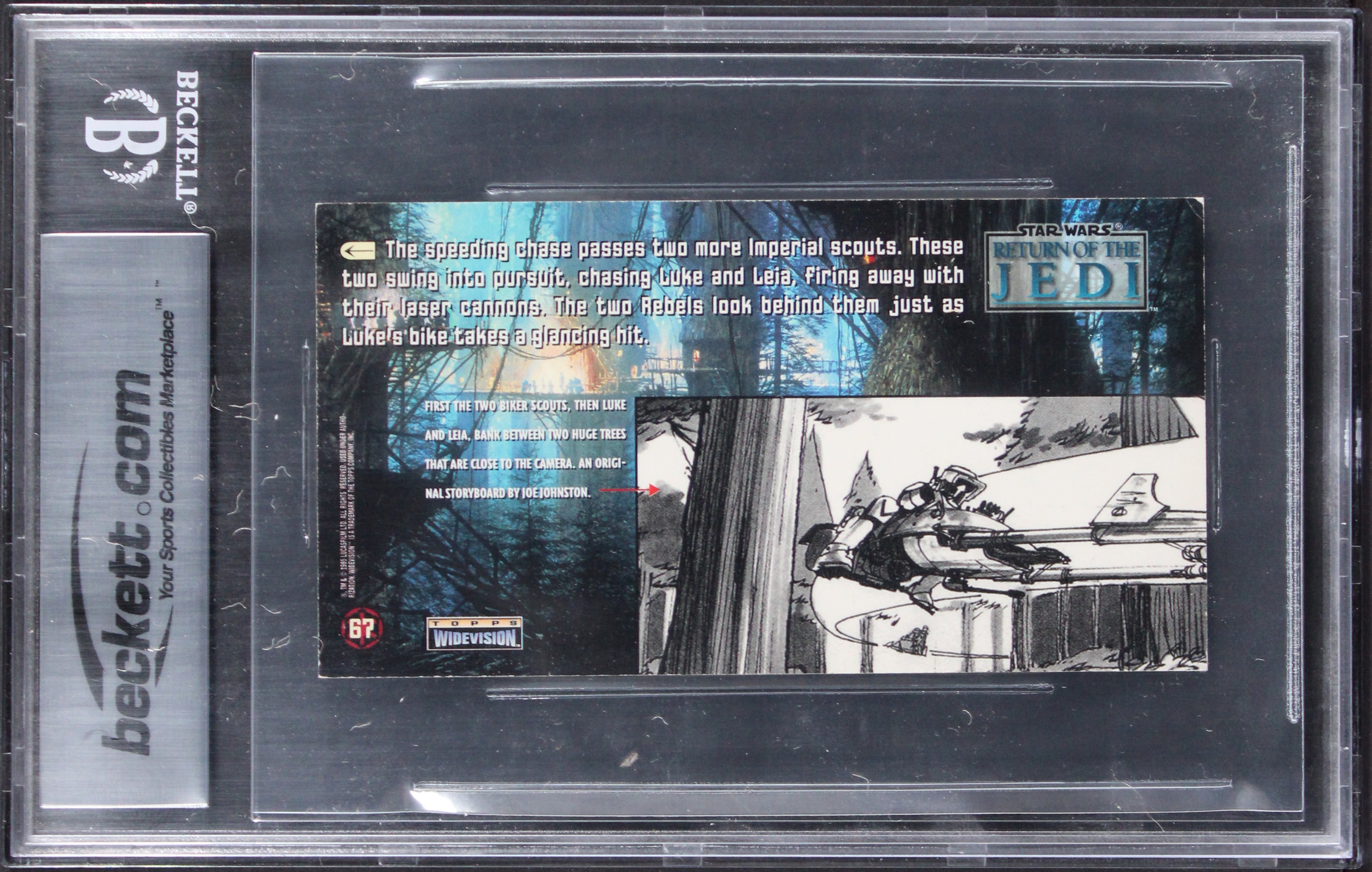 (3) Holt +2 Signed 1996 Star Wars ROTJ Widevision #67 Card Auto 10! BAS Slabbed