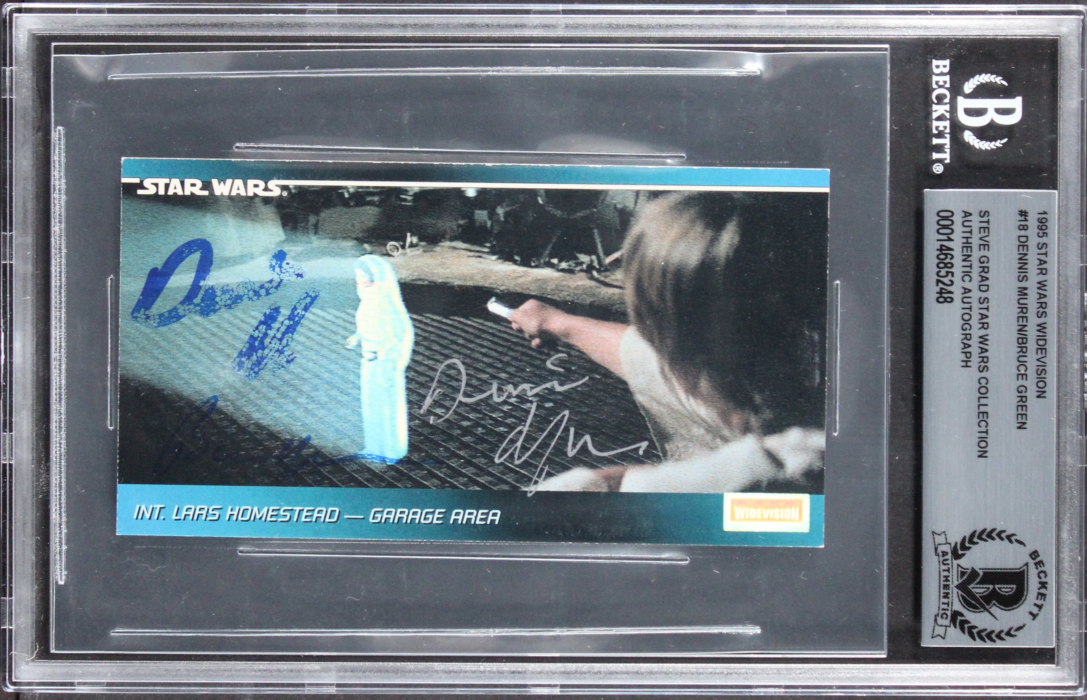 (2) Muren & Green Signed 1995 Star Wars Widevision #18 Card BAS Slabbed