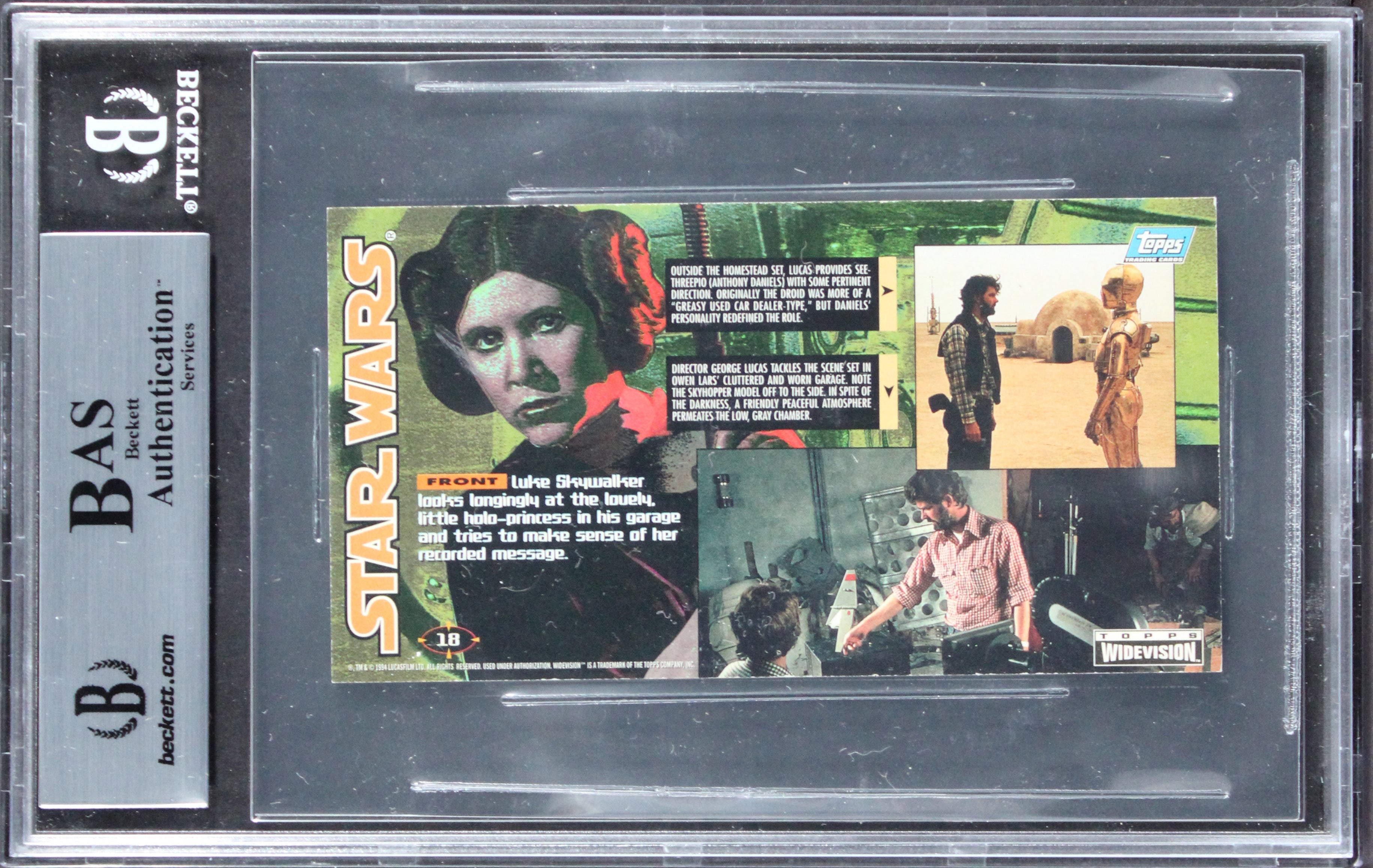 (2) Muren & Green Signed 1995 Star Wars Widevision #18 Card BAS Slabbed