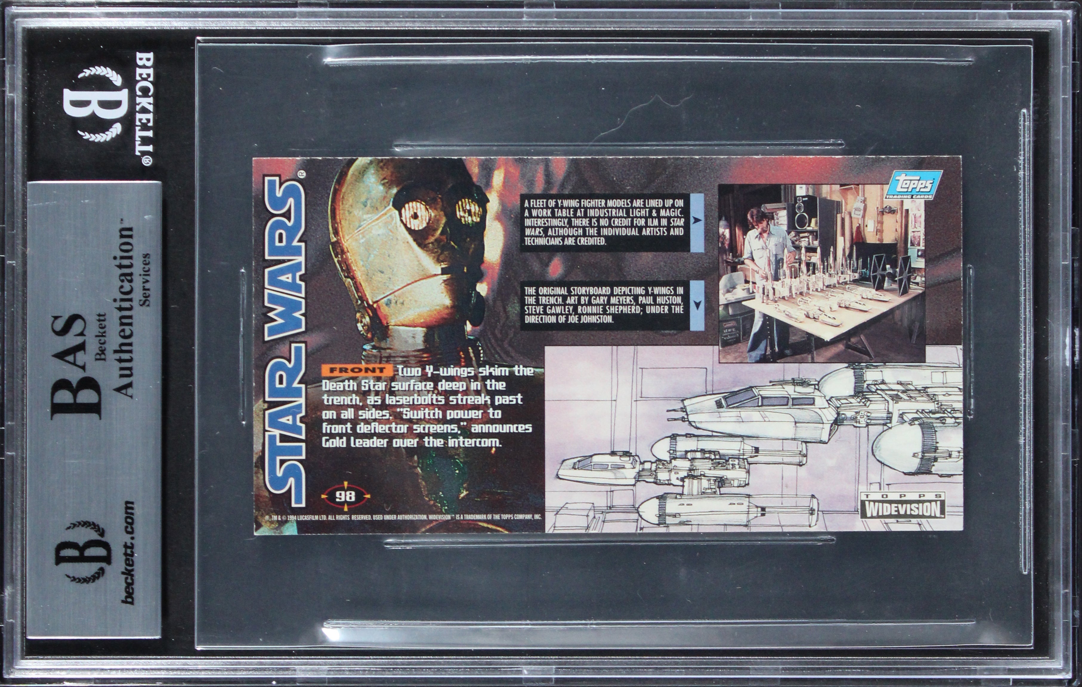 (6) Peterson +5 Authentic Signed 1995 Star Wars Widevision #98 Card BAS Slabbed