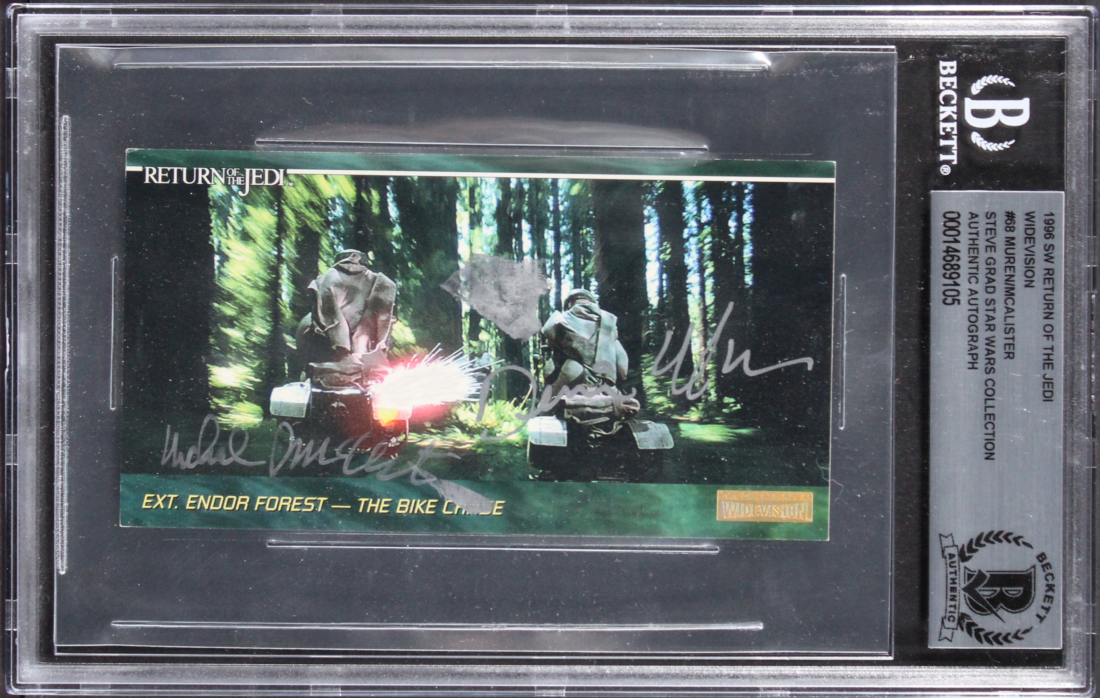 (2) Muren & McAlister Signed 1995 Star Wars ROTJ Widevision #68 Card BAS Slabbed