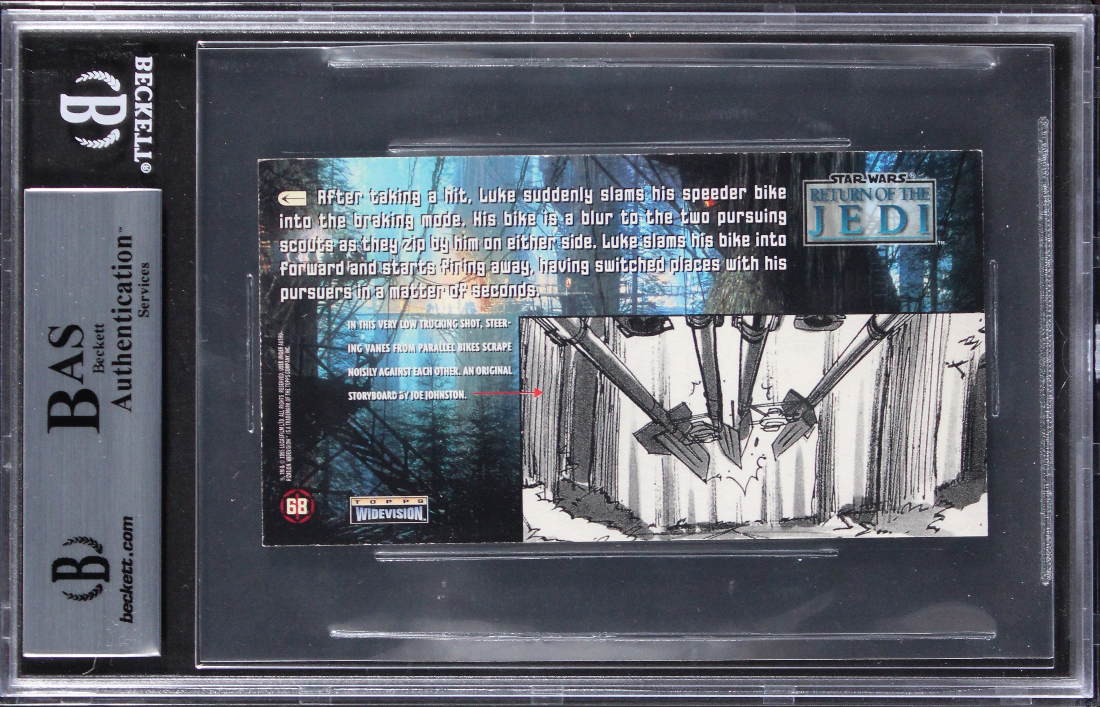 (2) Muren & McAlister Signed 1995 Star Wars ROTJ Widevision #68 Card BAS Slabbed