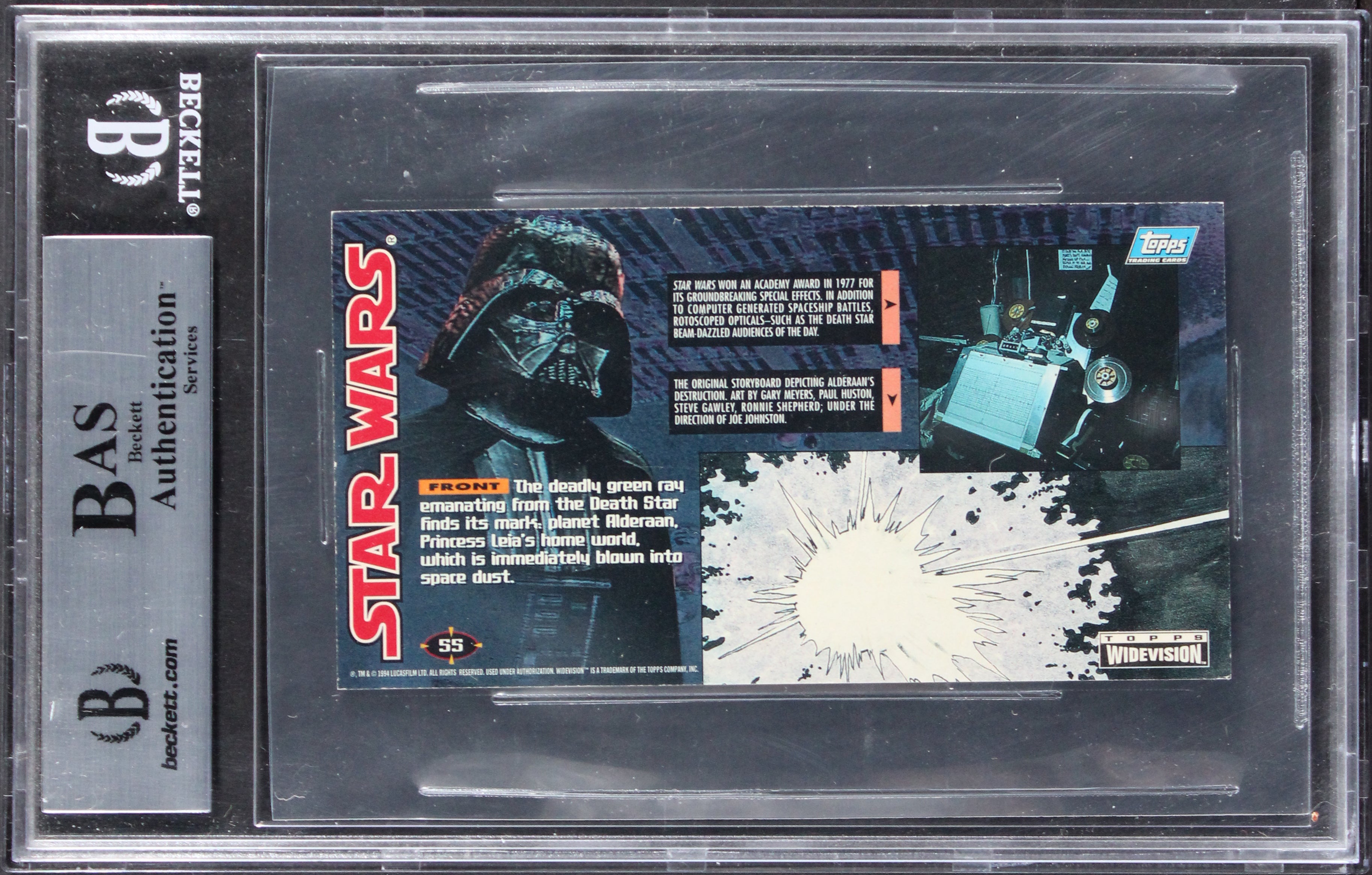 (2) Green & Aschkynazo Signed 1995 Star Wars Widevision #55 Card BAS Slabbed